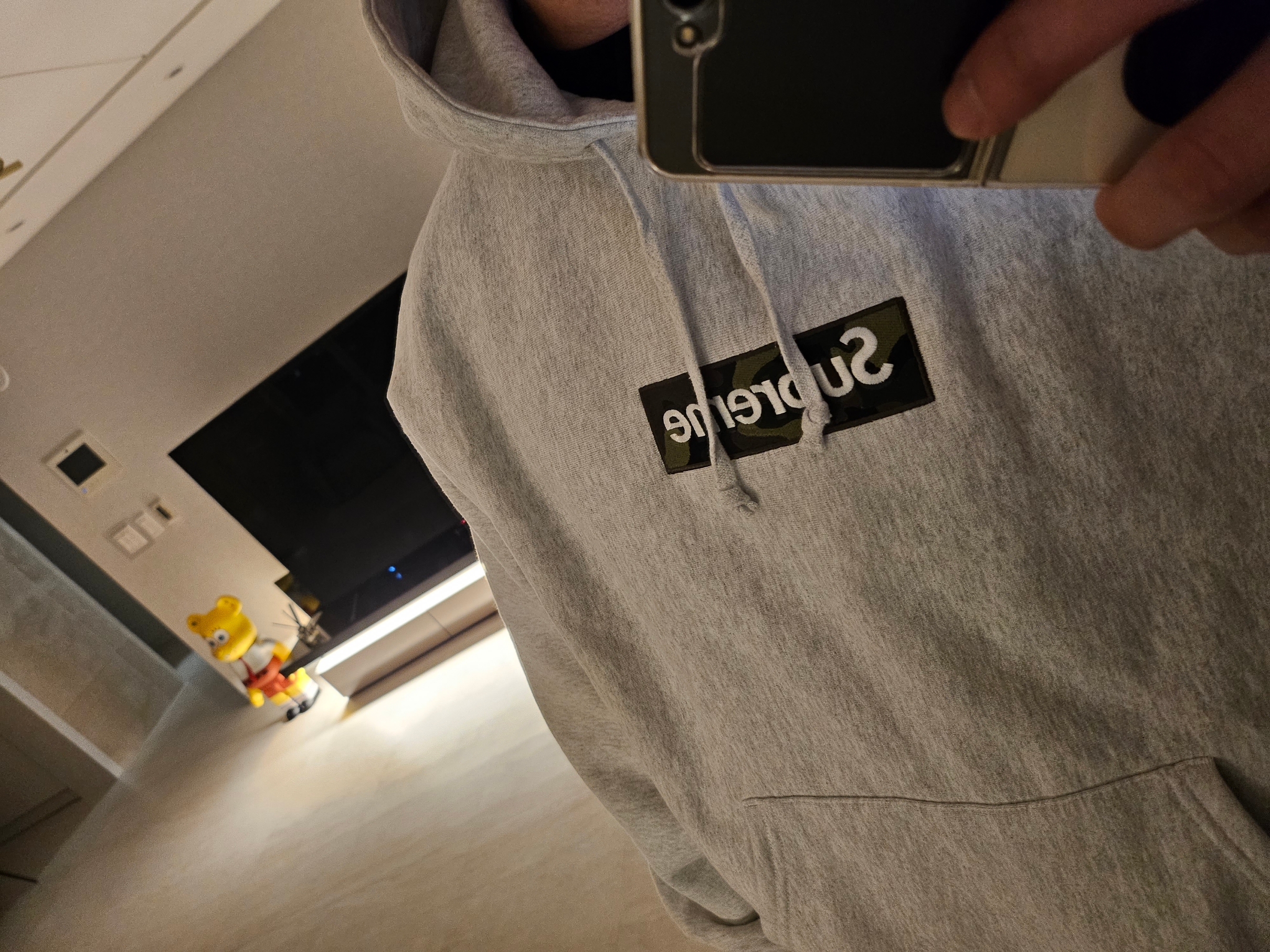Supreme Box Logo Hooded Sweatshirt Ash Grey - 23FW 착용 스타일
