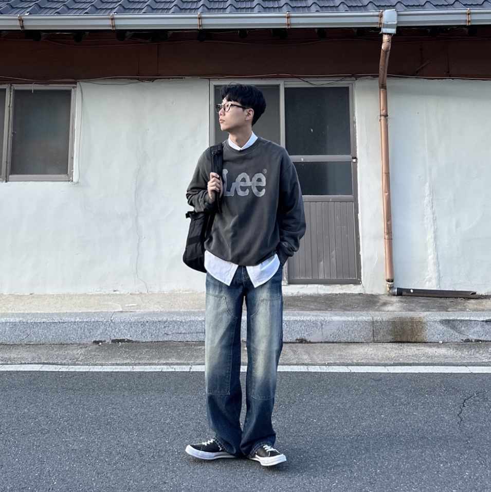 Converse One Star Ox Leather Black 착용 스타일