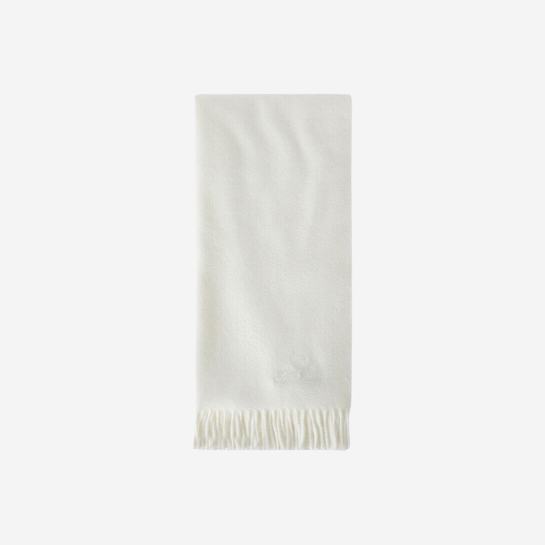 (W) Loro Piana Grande Unita Cashmere Scarf White 상세 이미지 1