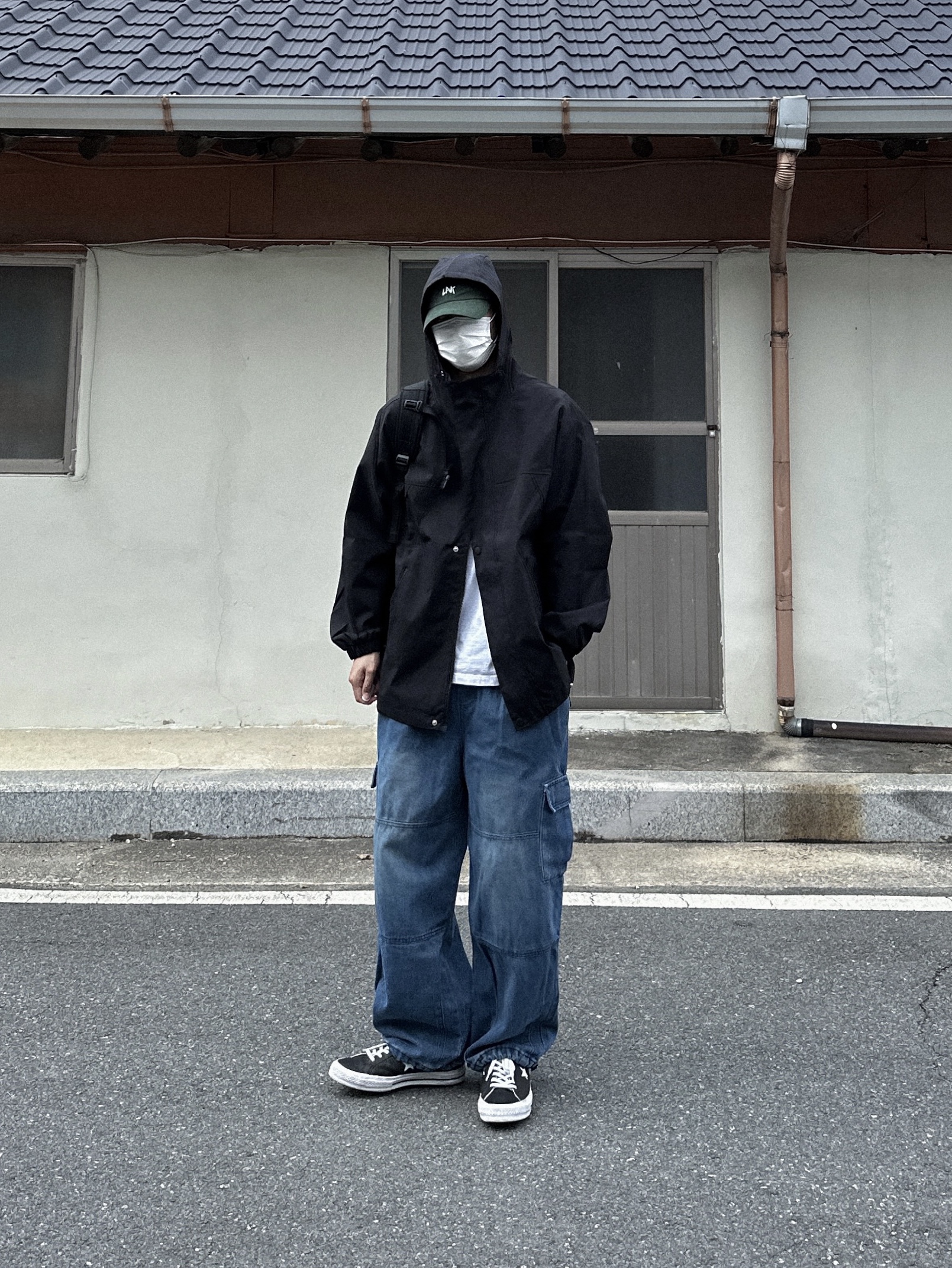 Converse One Star Ox Leather Black 착용 스타일