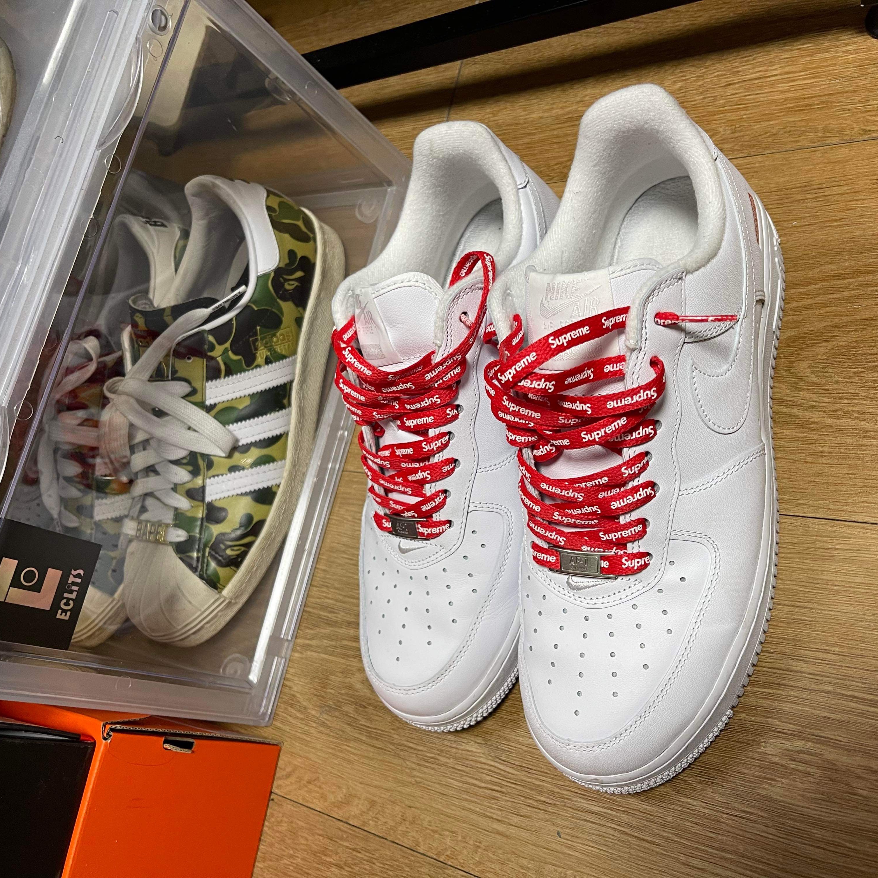 Nike x Supreme Air Force 1 Low White 착용 스타일
