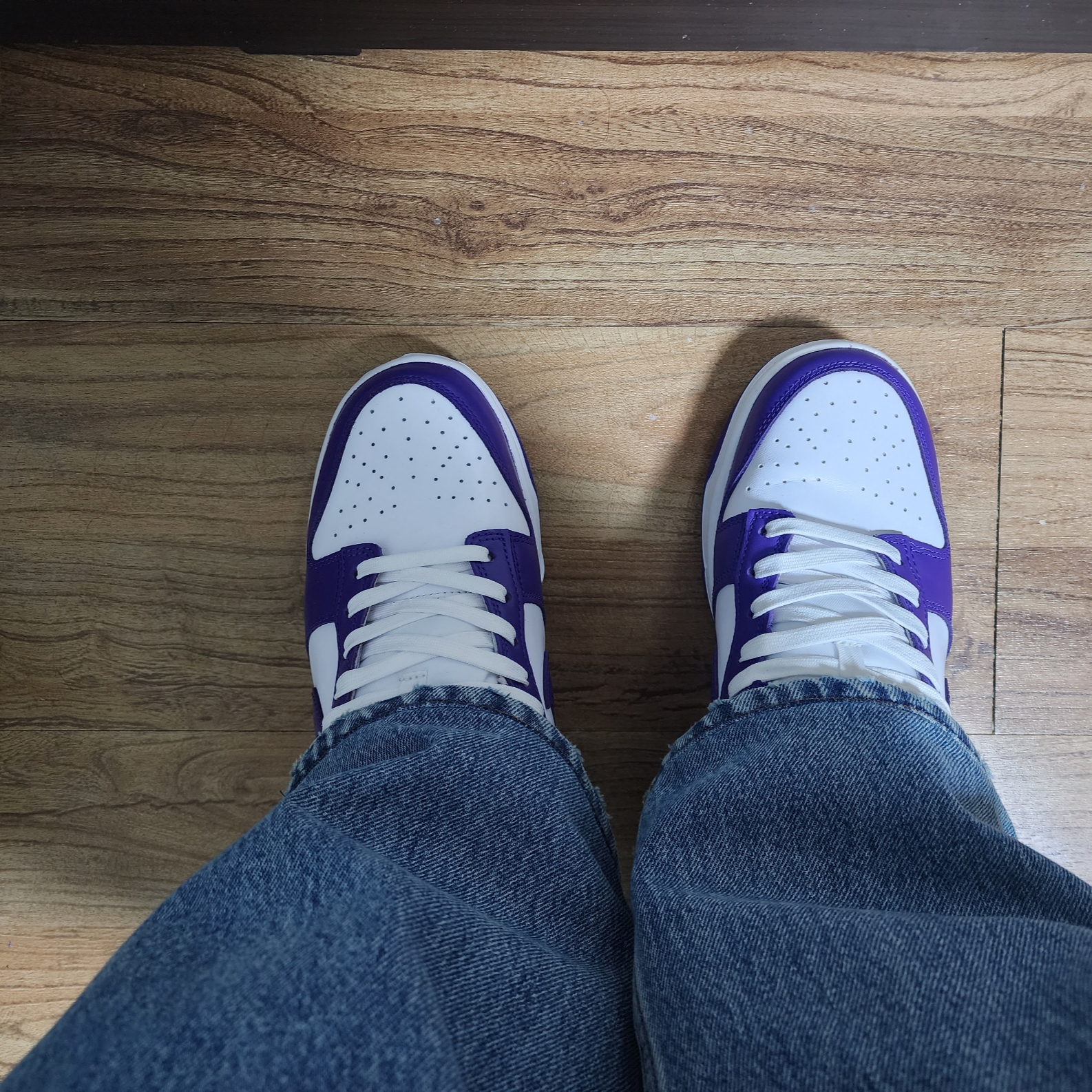 Nike Dunk Low Retro Championship Court Purple 착용 스타일 - 5