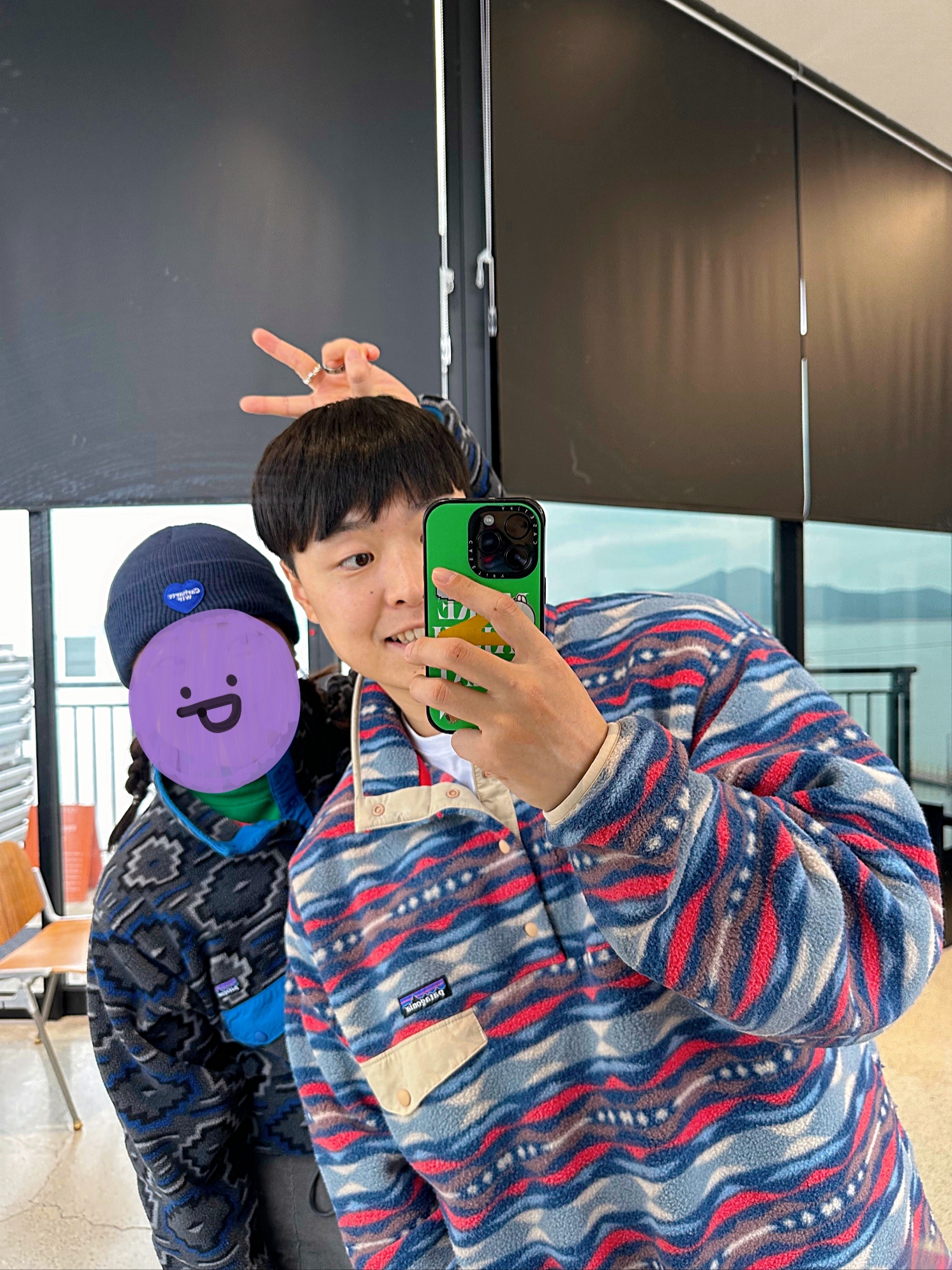 Jordan 1 Retro Low OG Black and Dark Powder Blue, Carhartt WIP Heart Patch Beanie Wax 착용 스타일 - 3