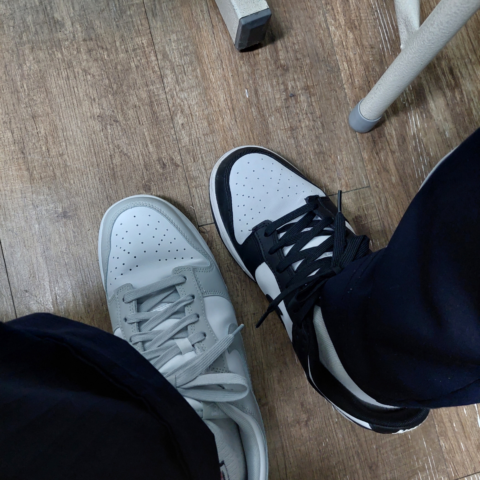 Nike Dunk Low Retro Grey Fog, Nike Dunk Low Retro Black 착용 스타일