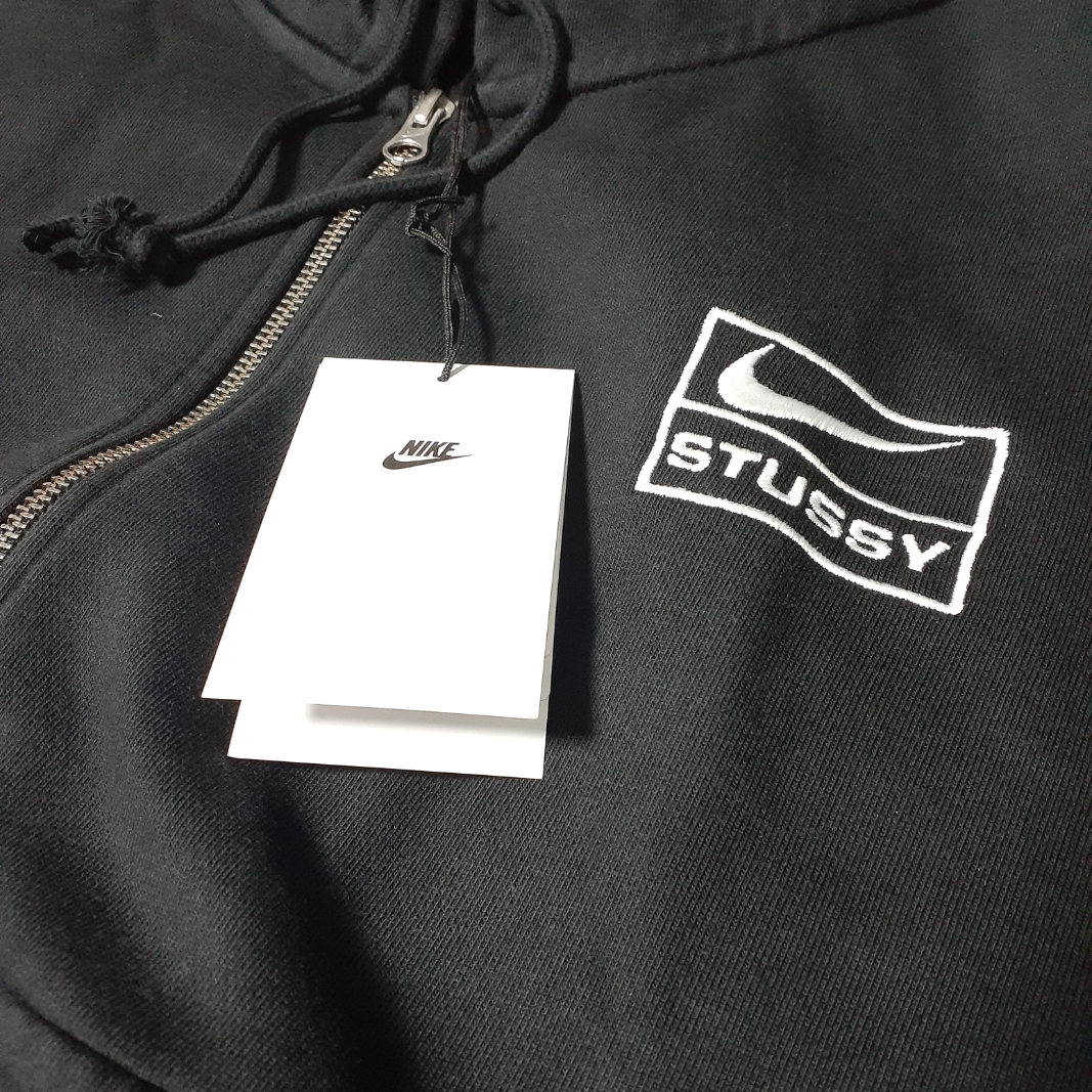 Nike x Stussy Full Zip Washed Fleece Hoodie Black (FJ9175-010) 착용 스타일