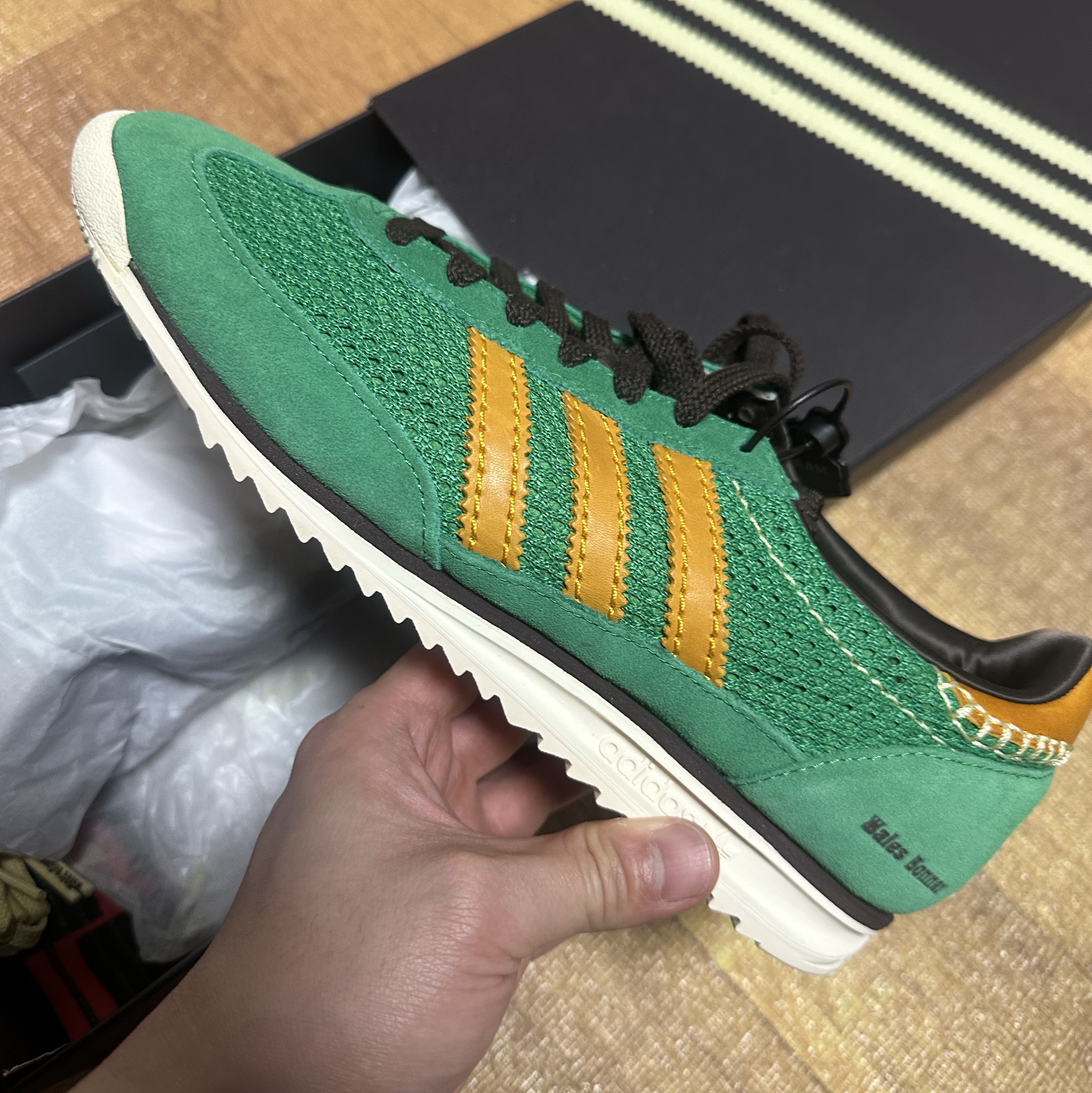 Adidas x Wales Bonner SL 72 Knit Green 착용 스타일 - 1