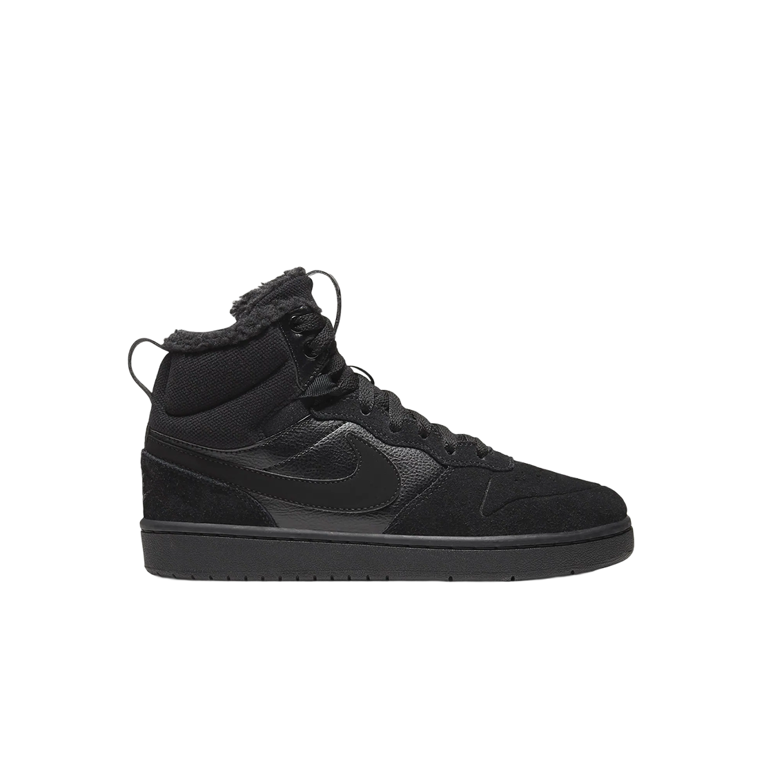(GS) 나이키 코트 버로우 미드 2 트리플 블랙((GS) Nike Court Borough Mid 2 Triple Black)