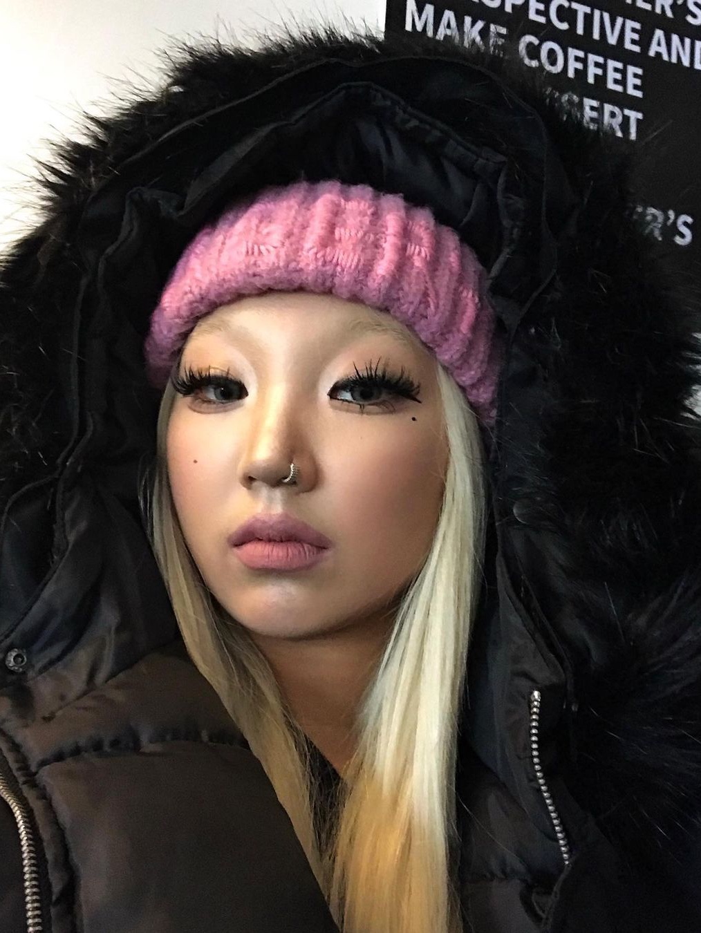Surgery Hand Stitch Embroidery Logo Beanie Pink 착용 스타일 - 5