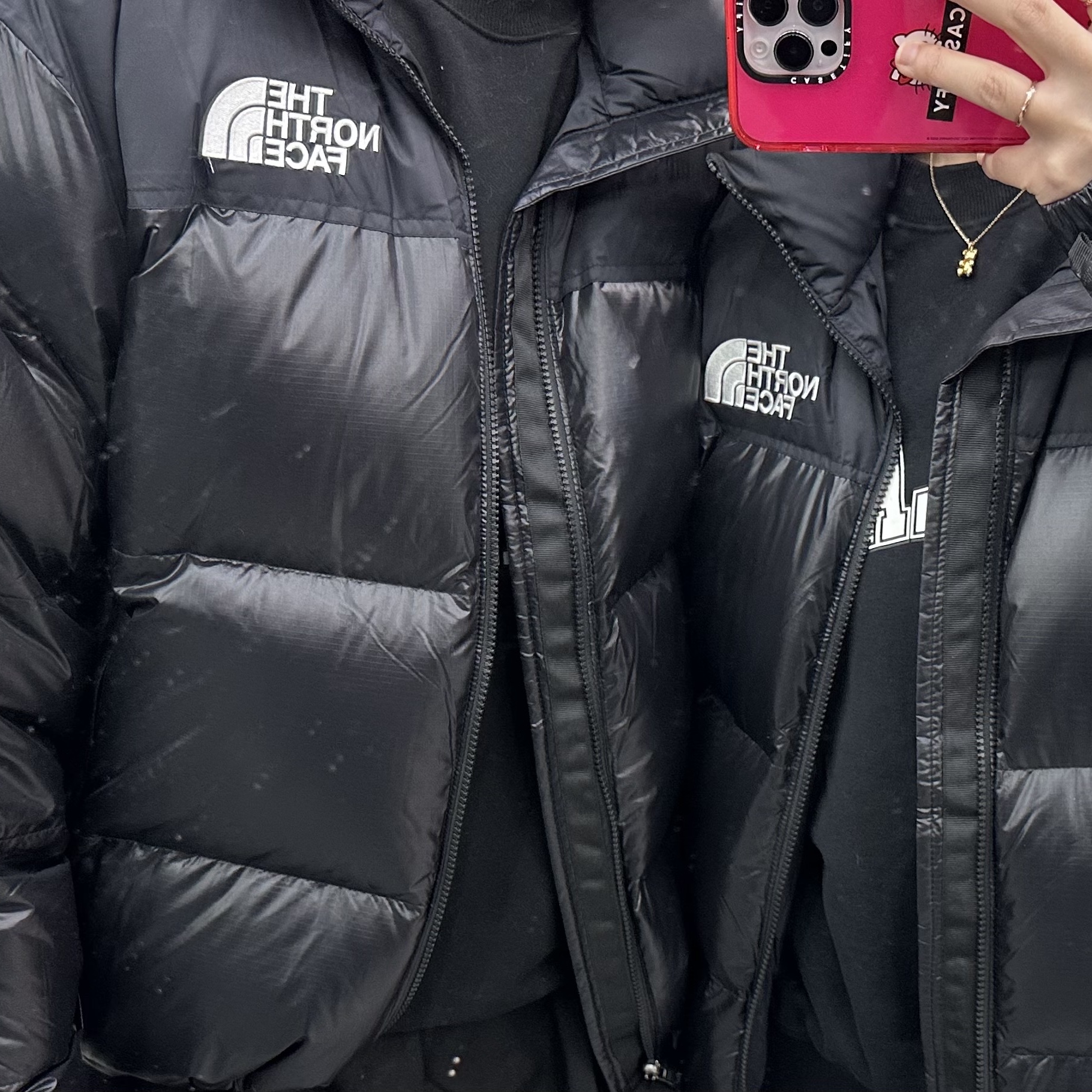 The North Face 1996 Eco Nuptse Jacket Real Black 착용 스타일