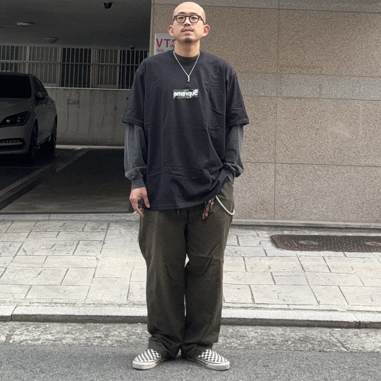 Supreme Box Logo T-Shirt Black - 23FW 착용 스타일