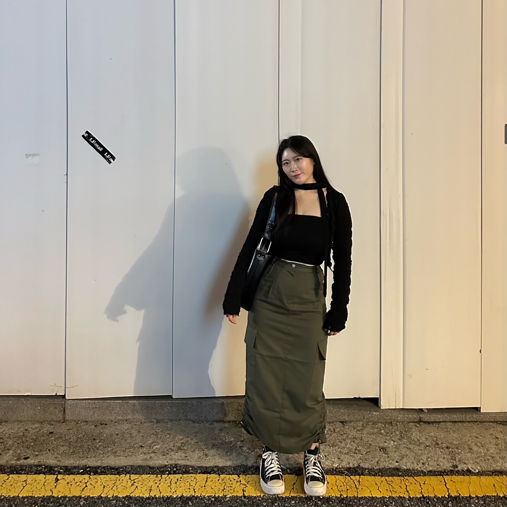 (W) Converse Chuck Taylor All Star Move High Black 착용 스타일 - 1