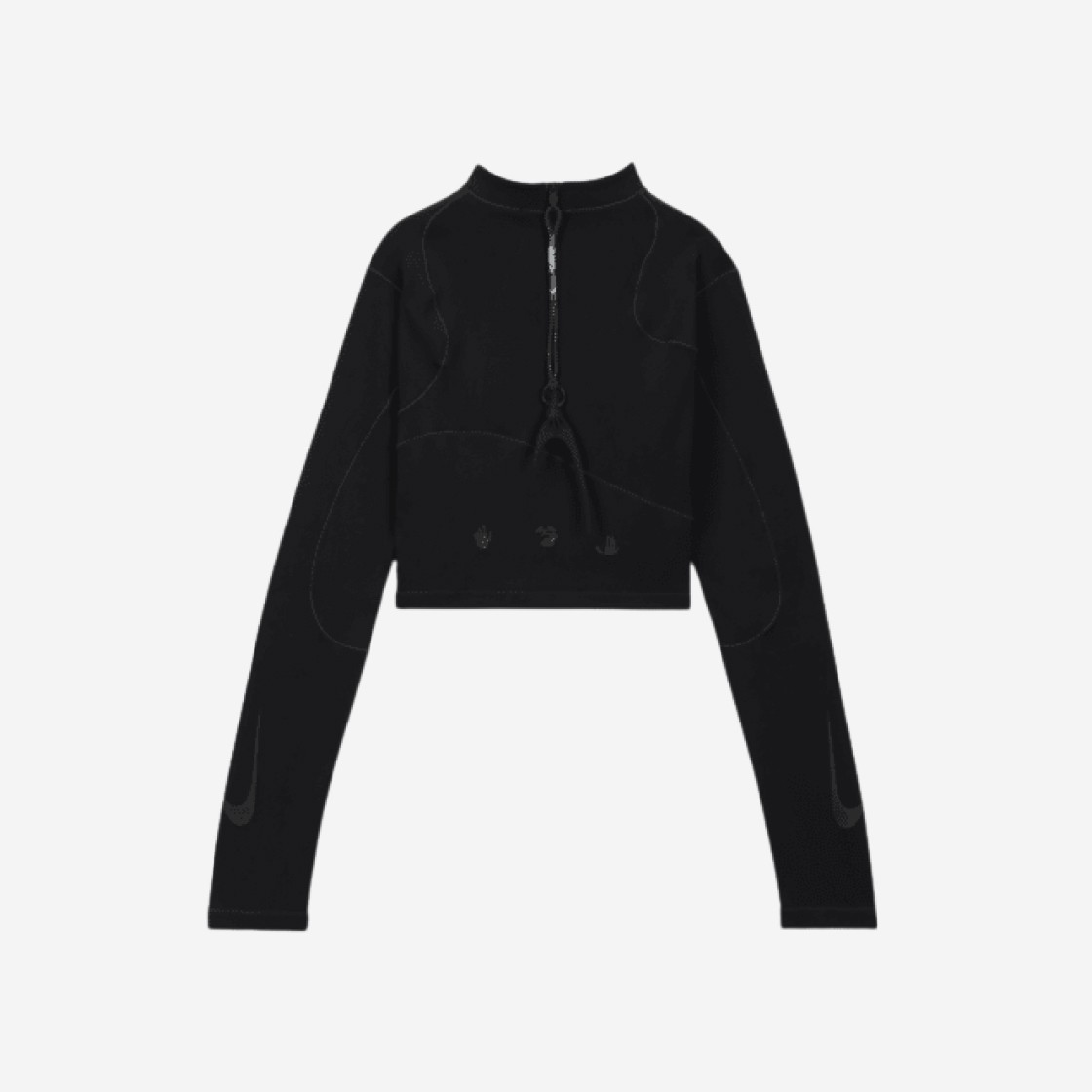 (W) Nike x Off-White Mock Neck Long Sleeve Top Black - US/EU 상세 이미지 1