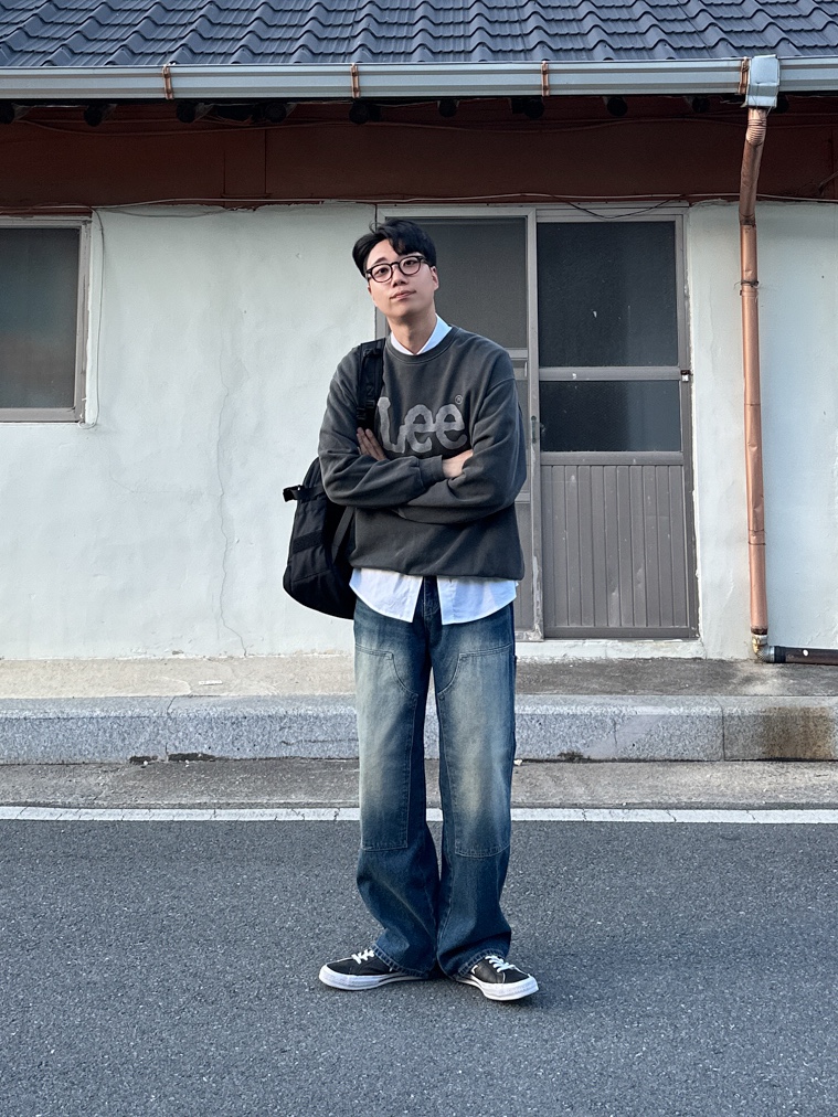 Converse One Star Ox Leather Black 착용 스타일