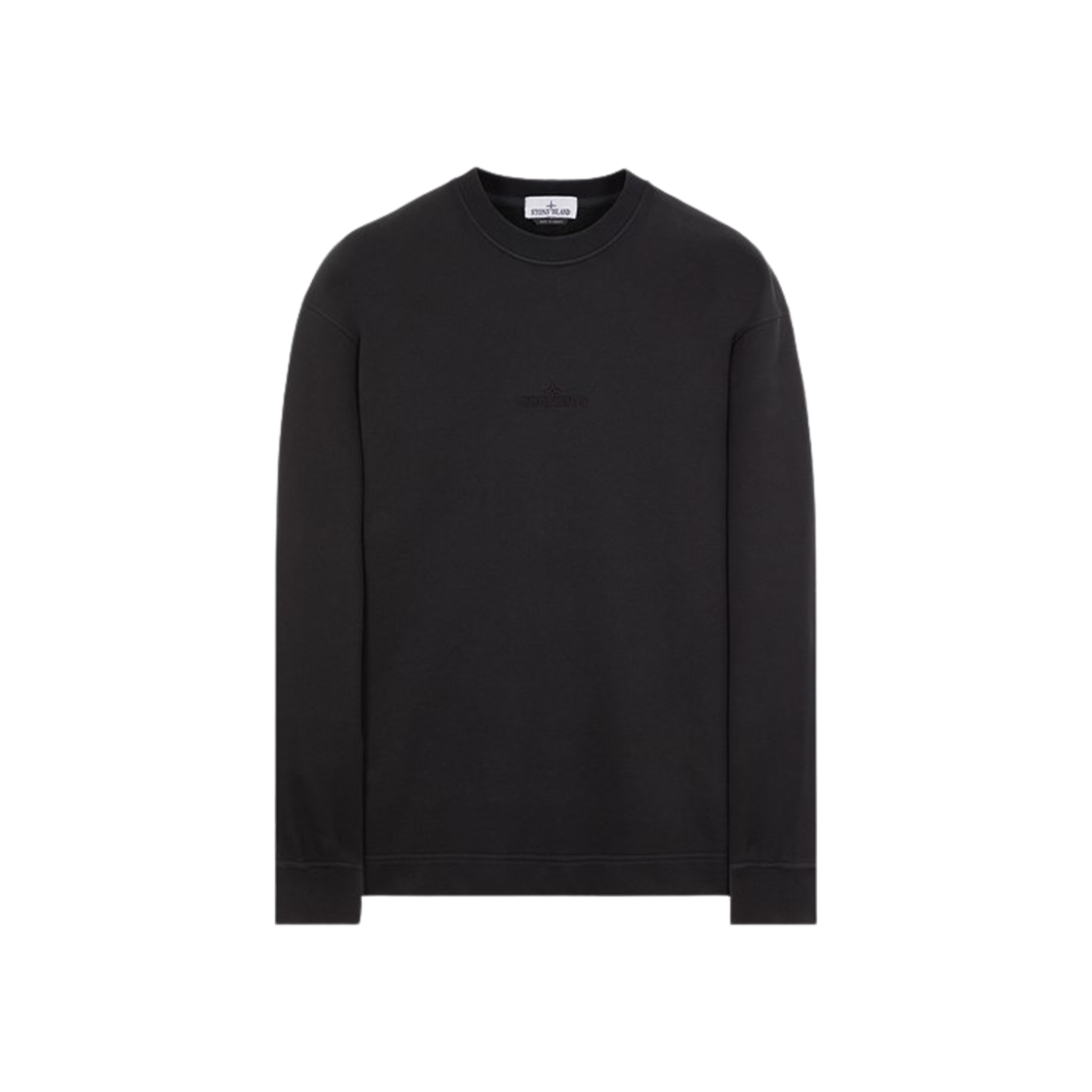 Stone Island 65477 Brushed Cotton Fleece Garment Dyed Crewneck Sweatshirt Black - 23FW 상세 이미지 1