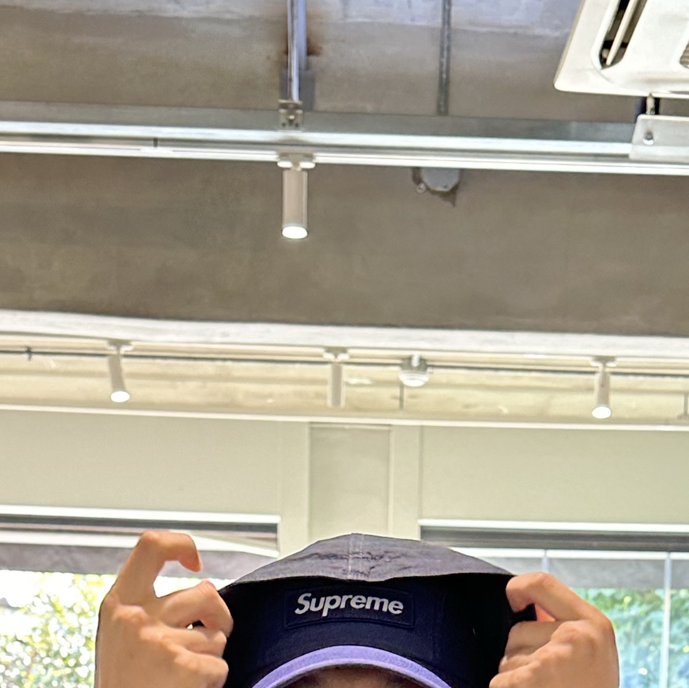 Supreme Military Camp Cap Light Navy - 23SS 착용 스타일