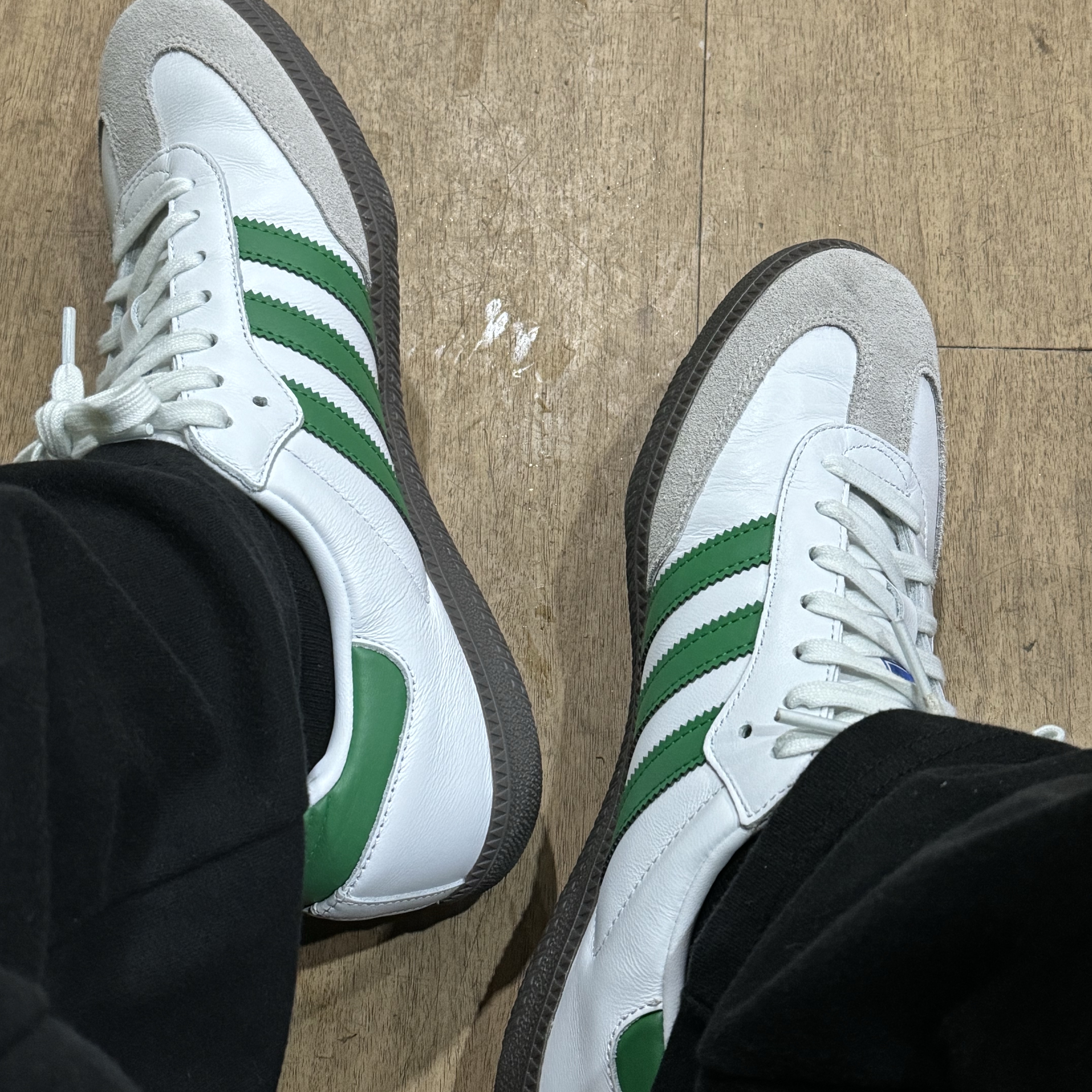 Adidas Samba OG White Green 착용 스타일