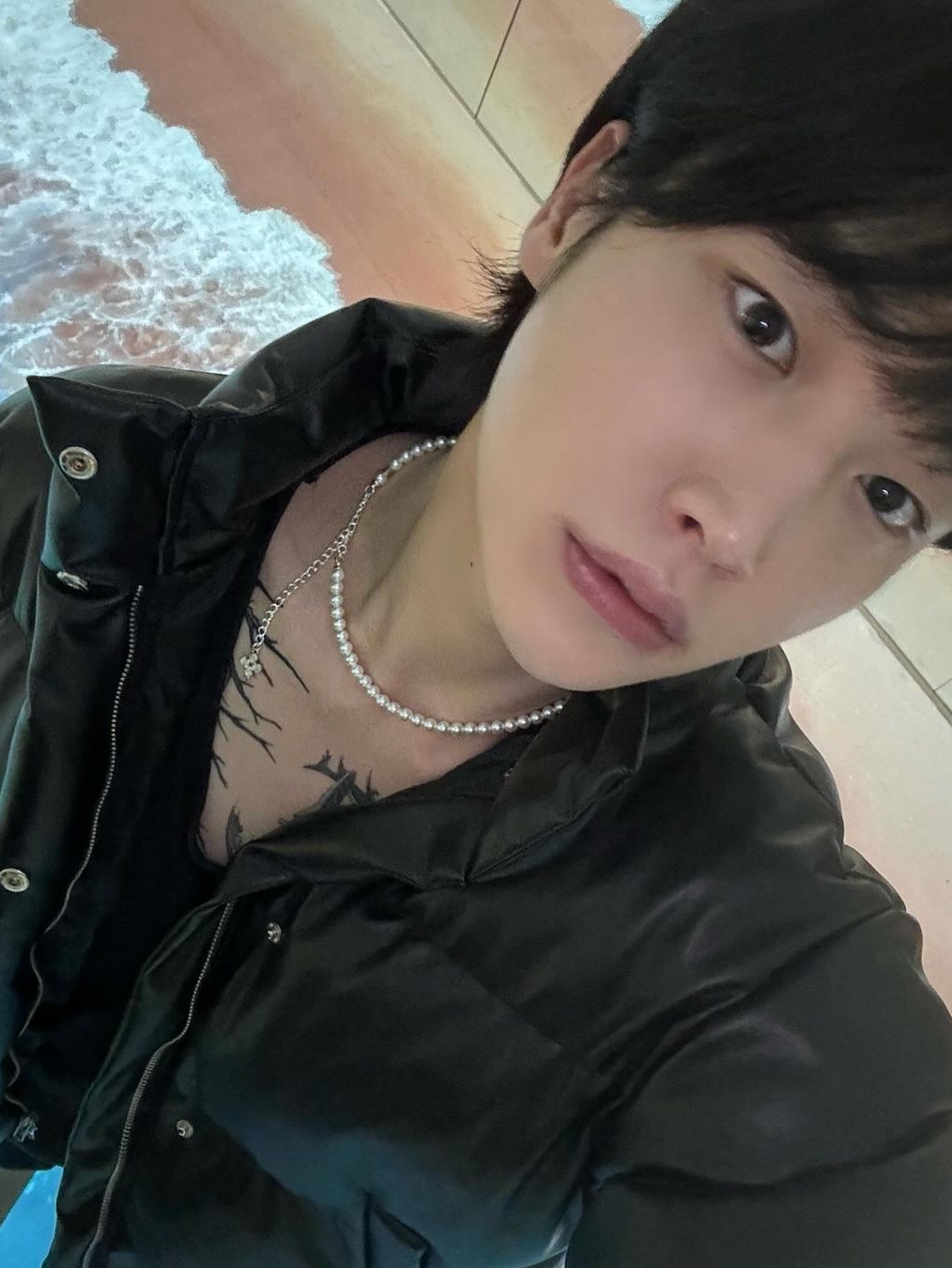 Scudo Plain Slim Pearl Necklace 6mm 착용 스타일 - 8