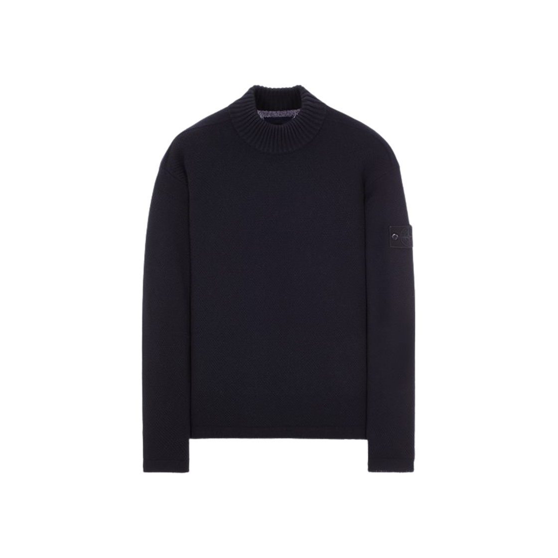 Stone Island 558FA Ghost Piece Geelong Wool Mock Neck Knit Navy Blue - 23FW 상세 이미지 1