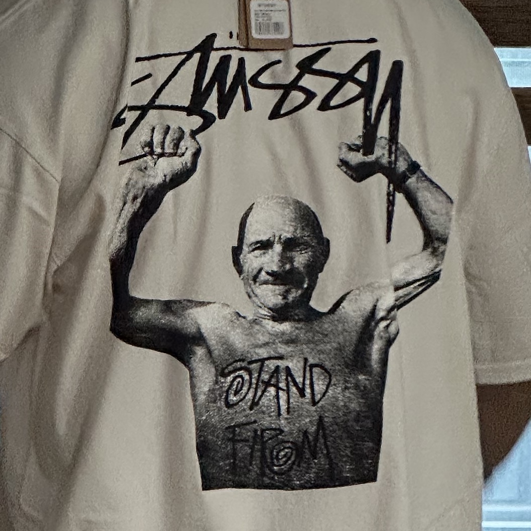 Stussy x Martine Rose Stand Firm Pigment Dyed T-Shirt Natural 착용 스타일