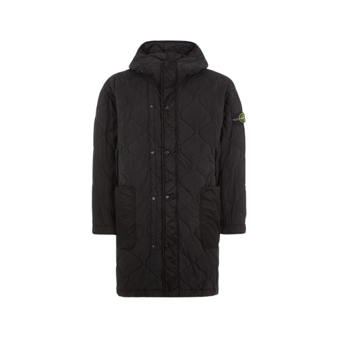 Stone Island 70133 50 Fili Quilted-TC Lightweight Brushed Nylon Cotton Canvas Padded Hooded Parka Black - 23FW 상세 이미지 1