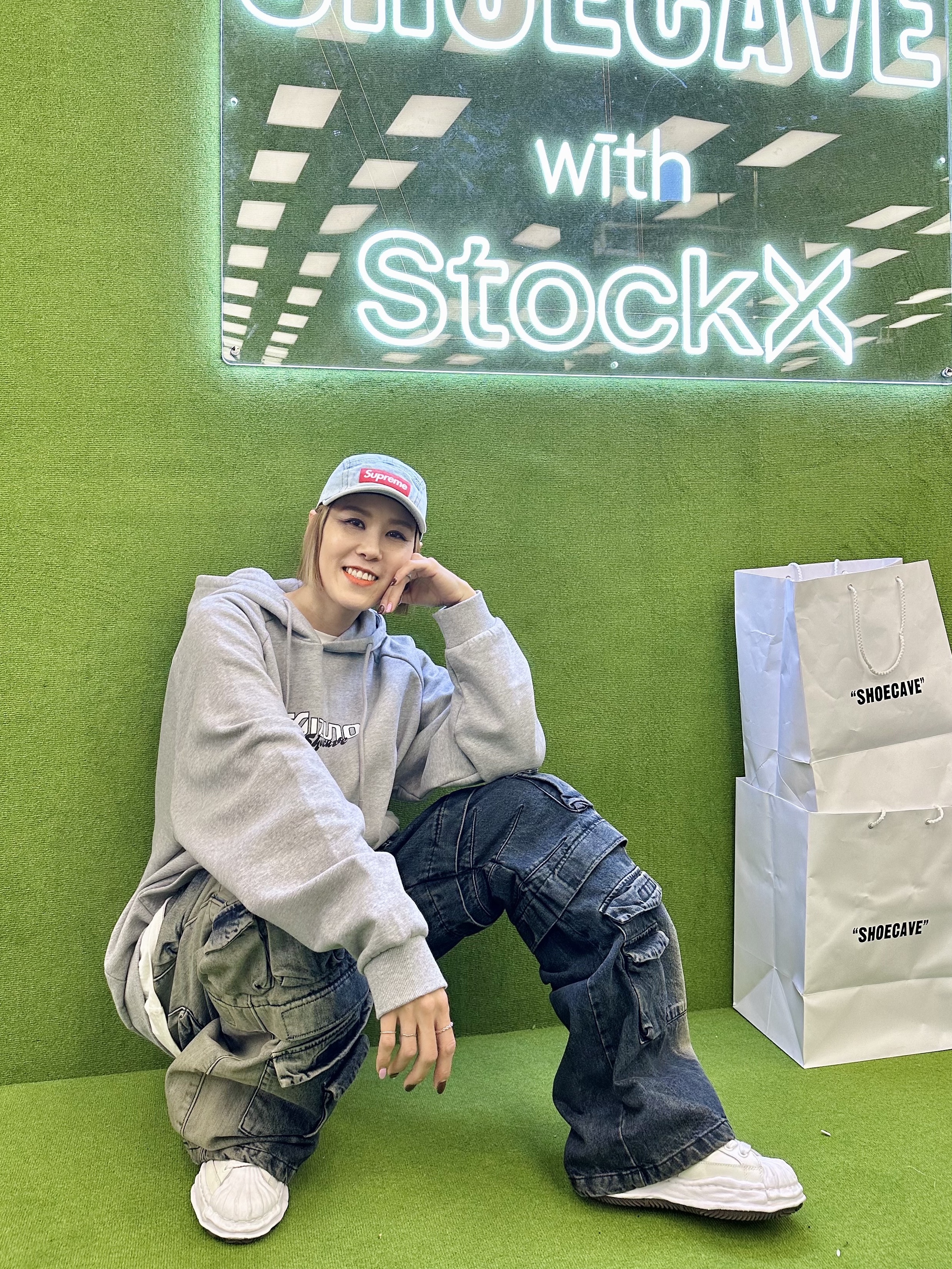 Supreme Washed Chino Twill Camp Cap Denim - 21FW, Maison Mihara Yasuhiro Blakey OG Sole Leather Low-top Sneakers White 착용 스타일 - 2