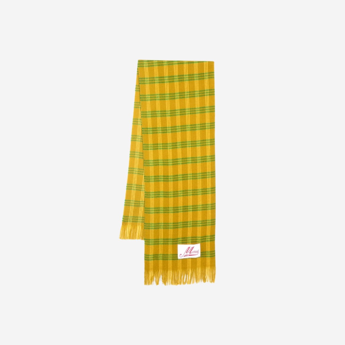 Marni Green Check Wool Scarf Yellow 상세 이미지 1