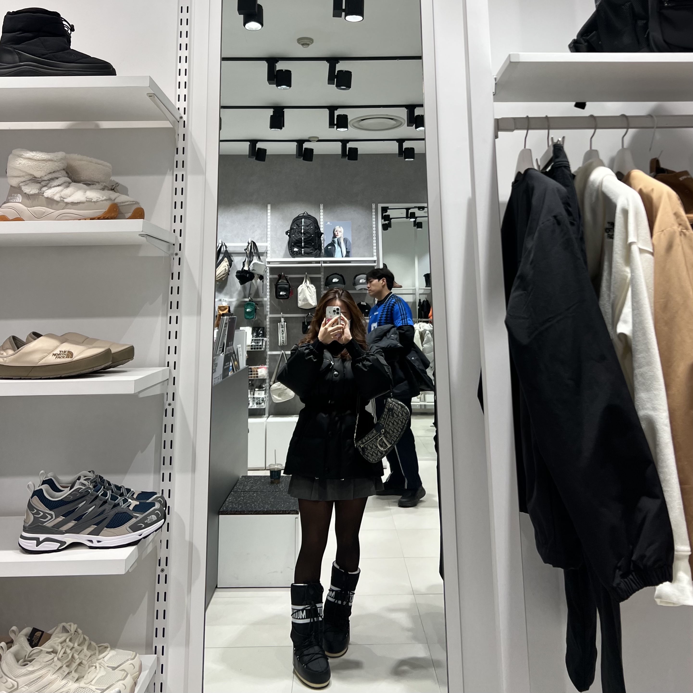 (W) Moon Boot Icon Nylon Boots Black 착용 스타일