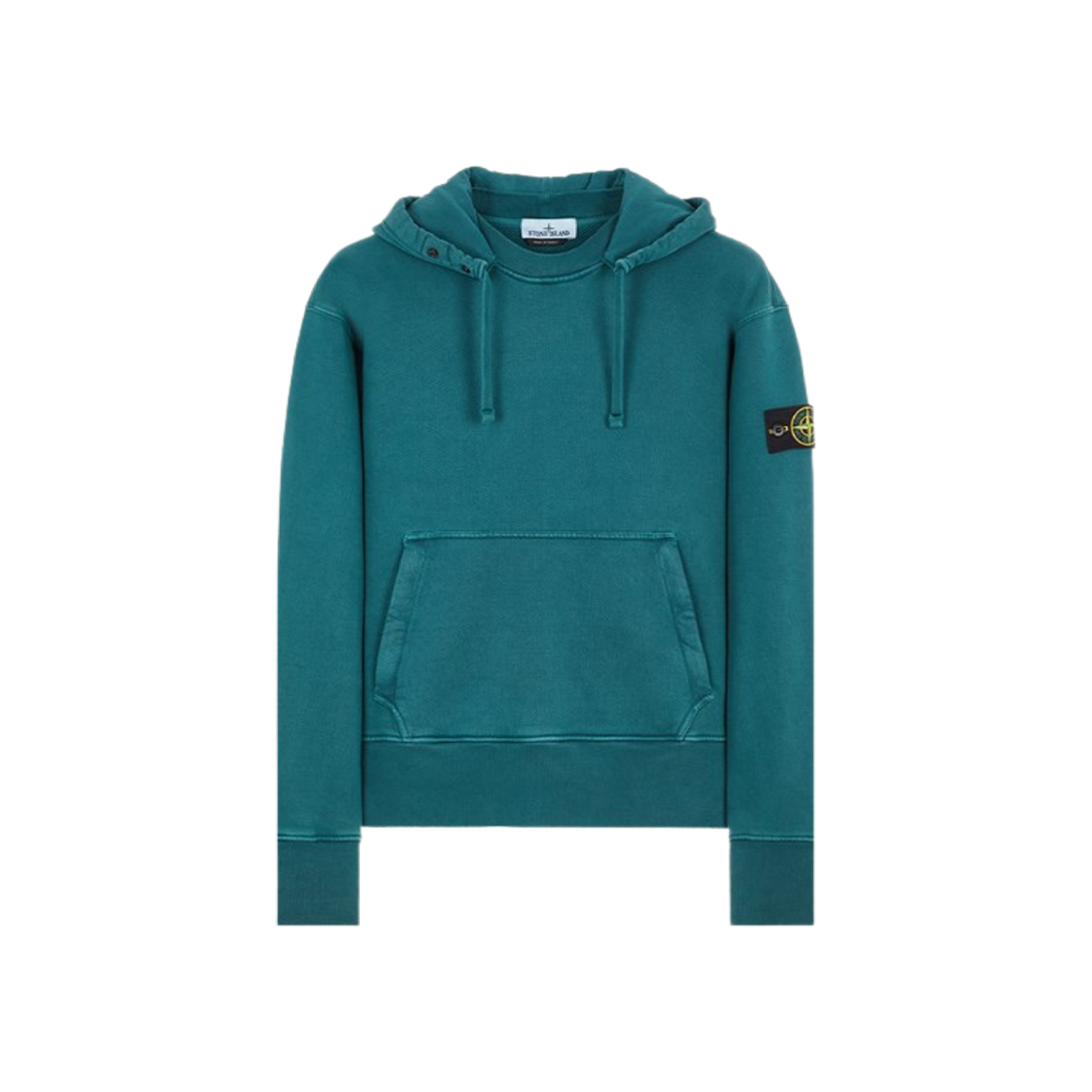 Stone Island 66455 Heavy Textured Fleece Garment Dyed Hooded Sweatshirt Dark Teal Green - 23FW 상세 이미지 1