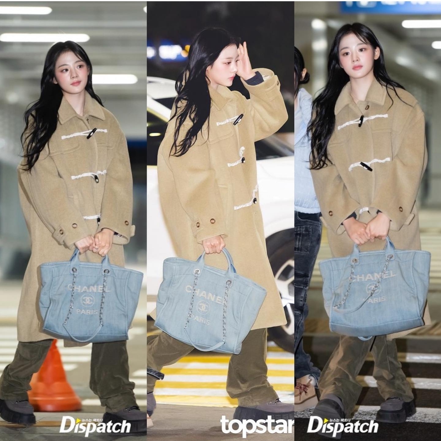 Chanel Small Shopping Bag Washed Denim & Silver Light Blue, Apple iPhone 15 Pro 256GB Blue Titanium (Korean Ver.) 착용 스타일 - 2
