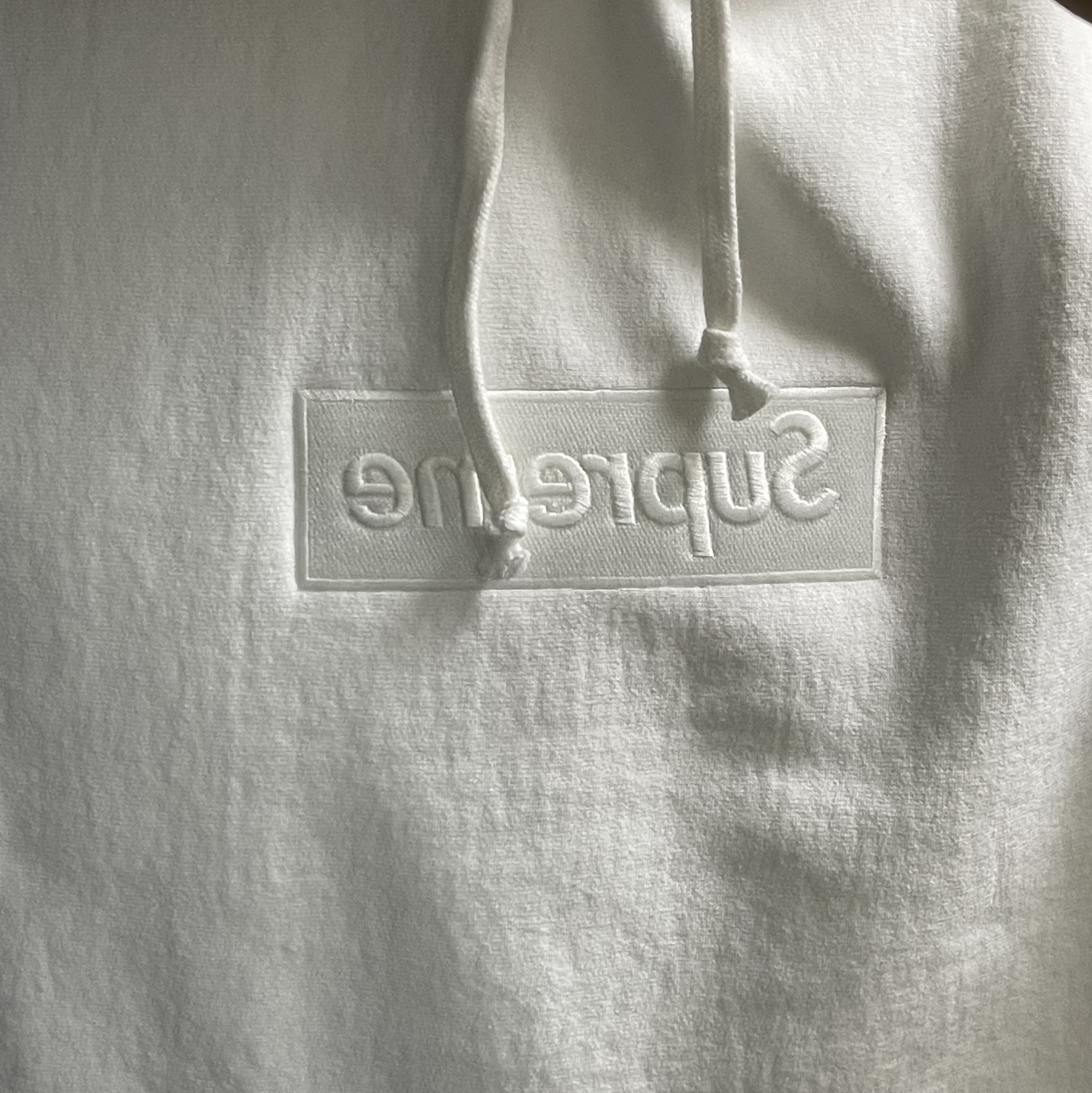 Supreme Box Logo Hooded Sweatshirt White - 23FW 착용 스타일