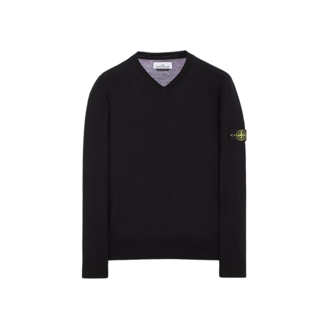 Stone Island 501C4 Pure Light Wool V-Neck Knit Black - 23FW 상세 이미지 1