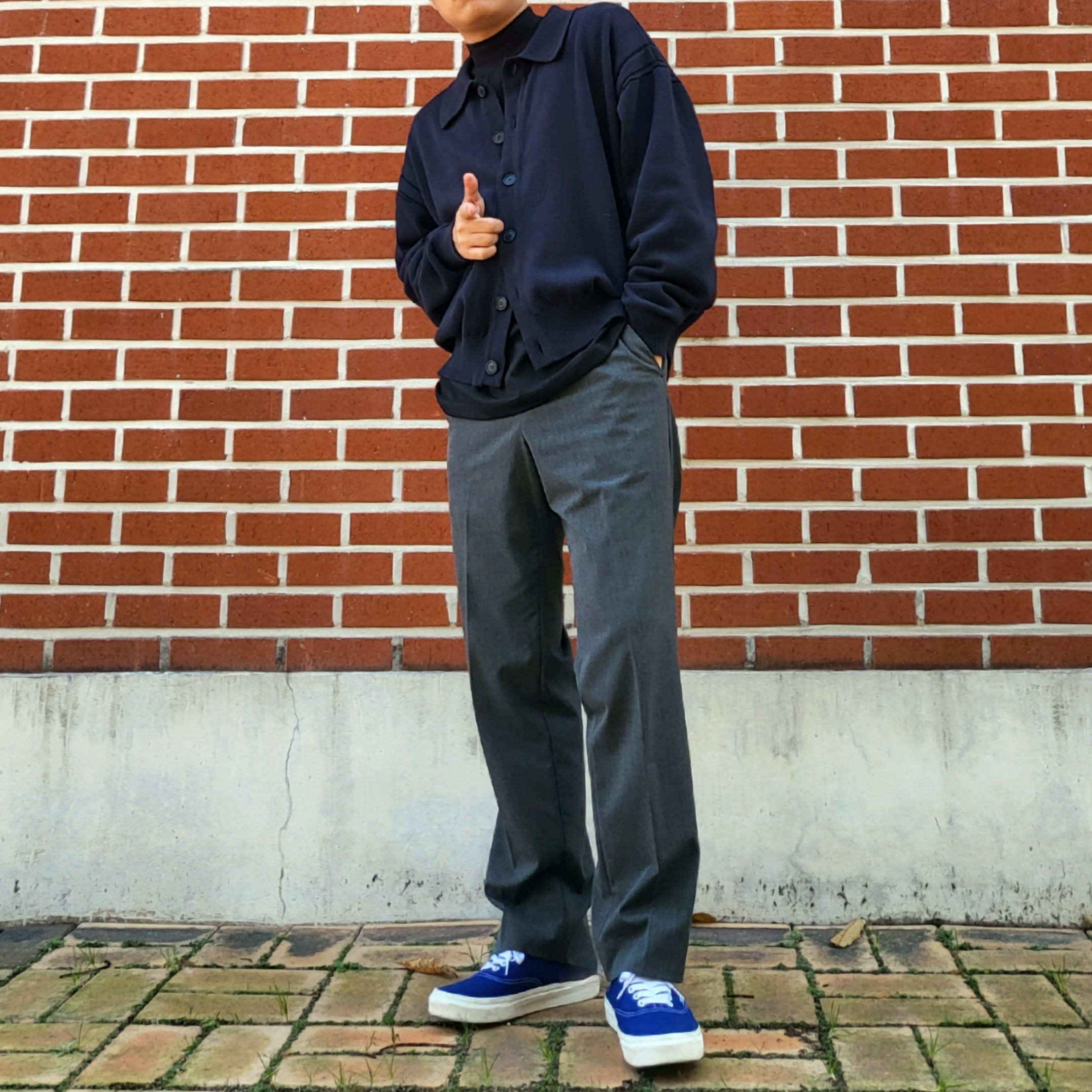 Vans Canvas Authentic Mule Blue 착용 스타일