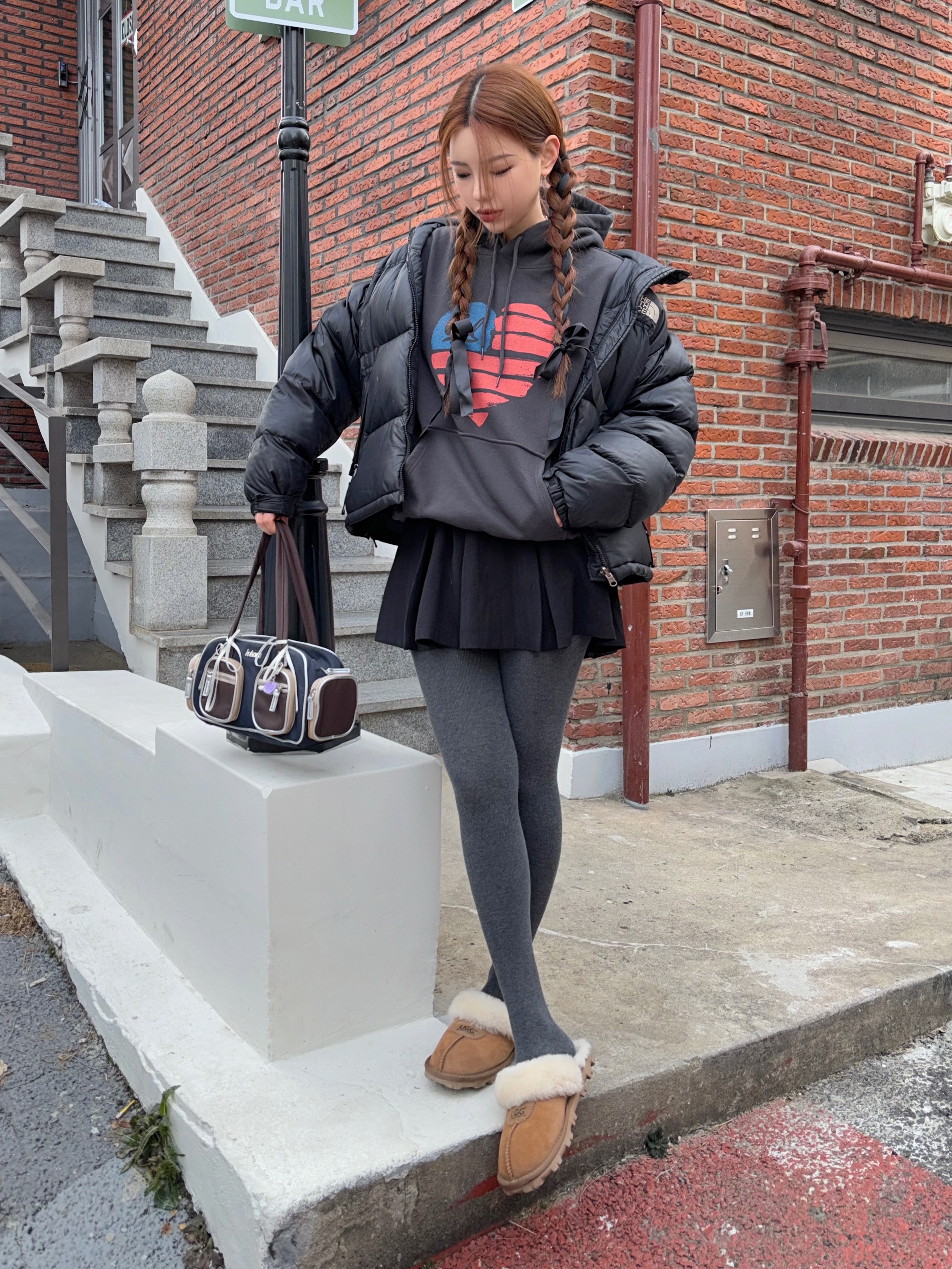 The North Face 1996 Eco Nuptse Jacket Real Black, The North Face 1996 Retro Nuptse Jacket Black 착용 스타일