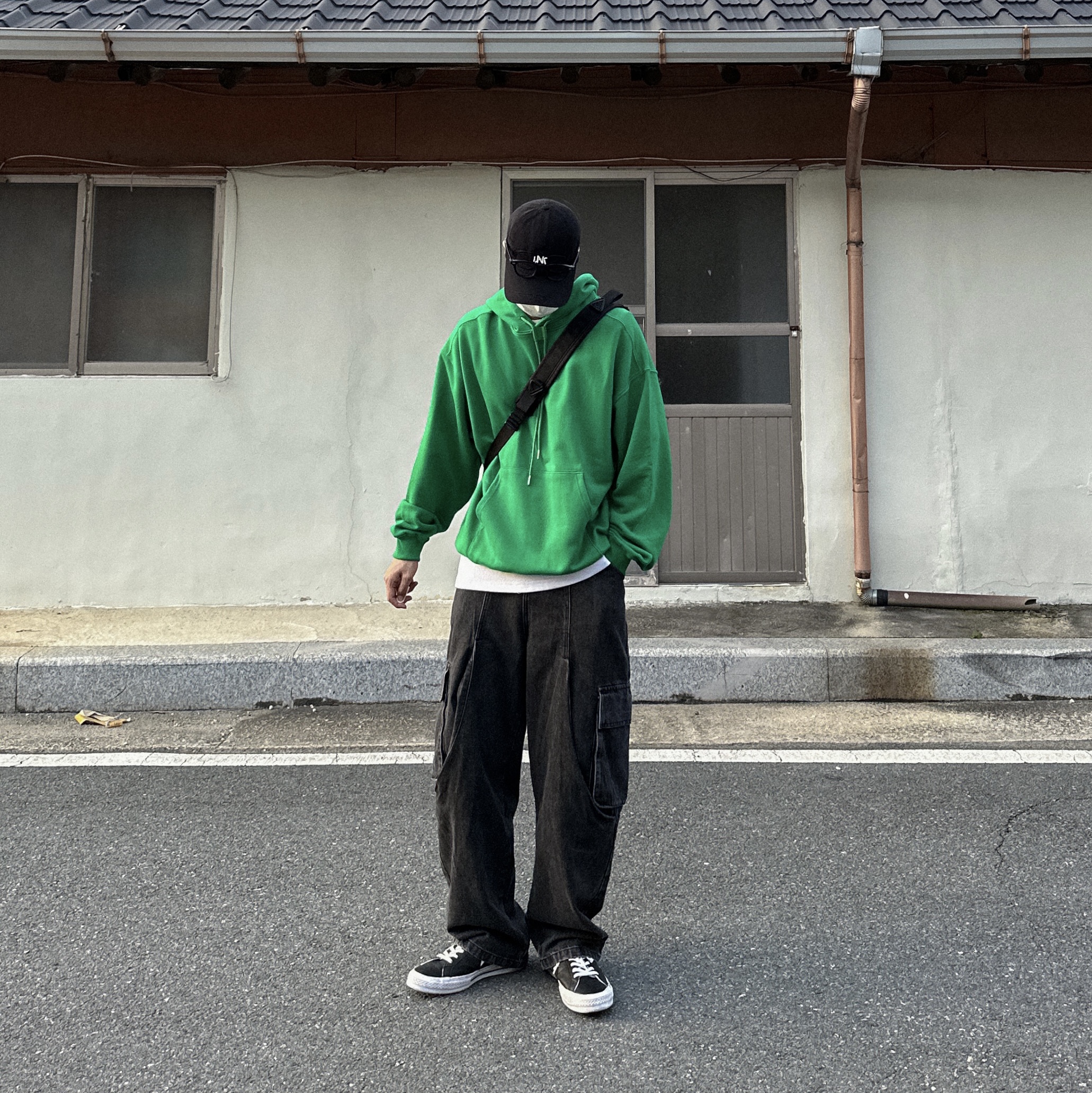 Converse One Star Ox Leather Black 착용 스타일