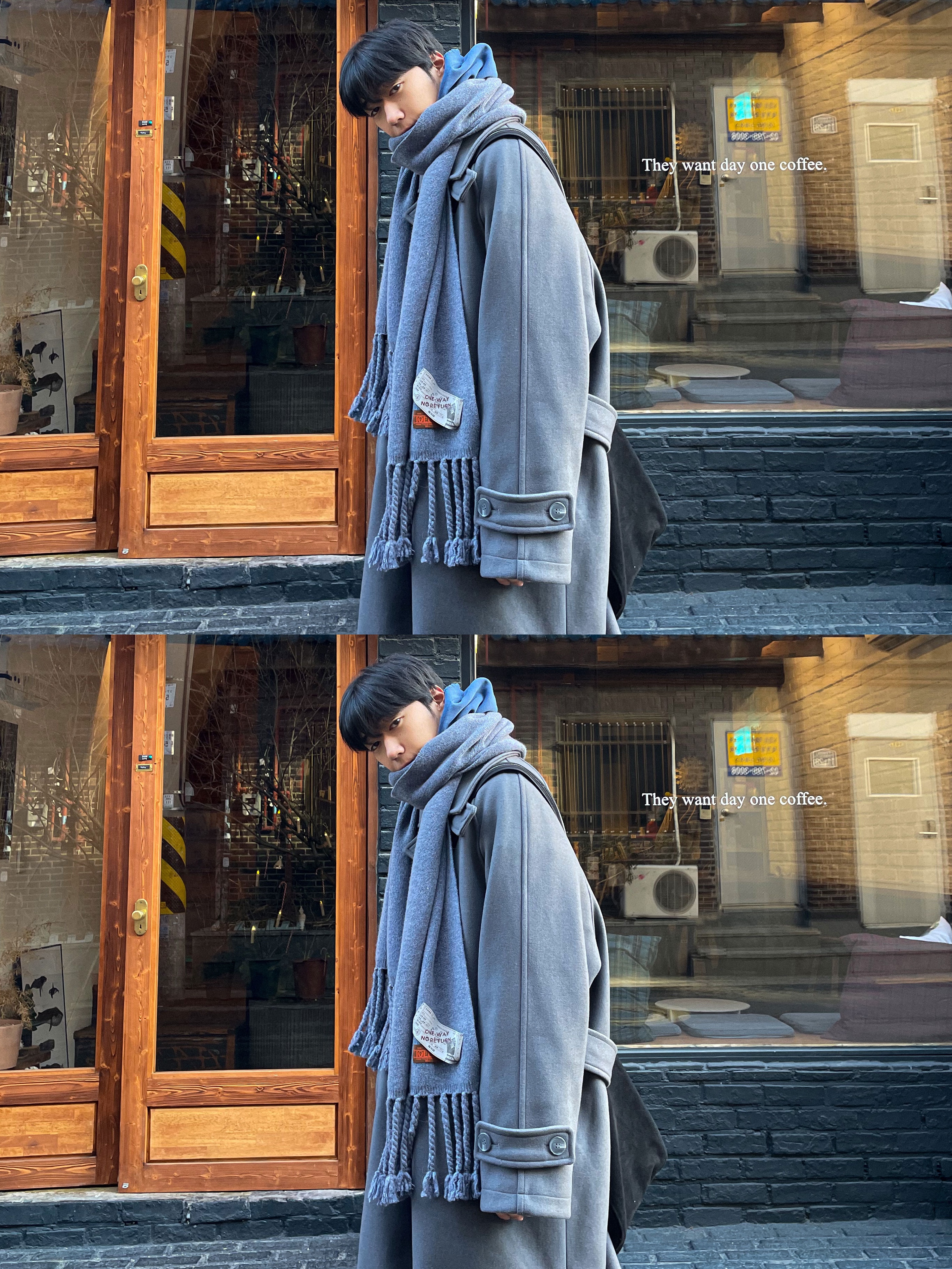 Farfromwhat Far Parachute Big Bag Black 착용 스타일 - 1