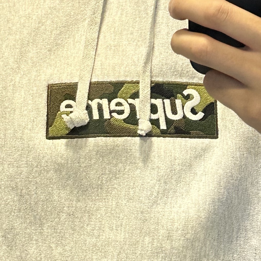 Supreme Box Logo Hooded Sweatshirt Ash Grey - 23FW 착용 스타일