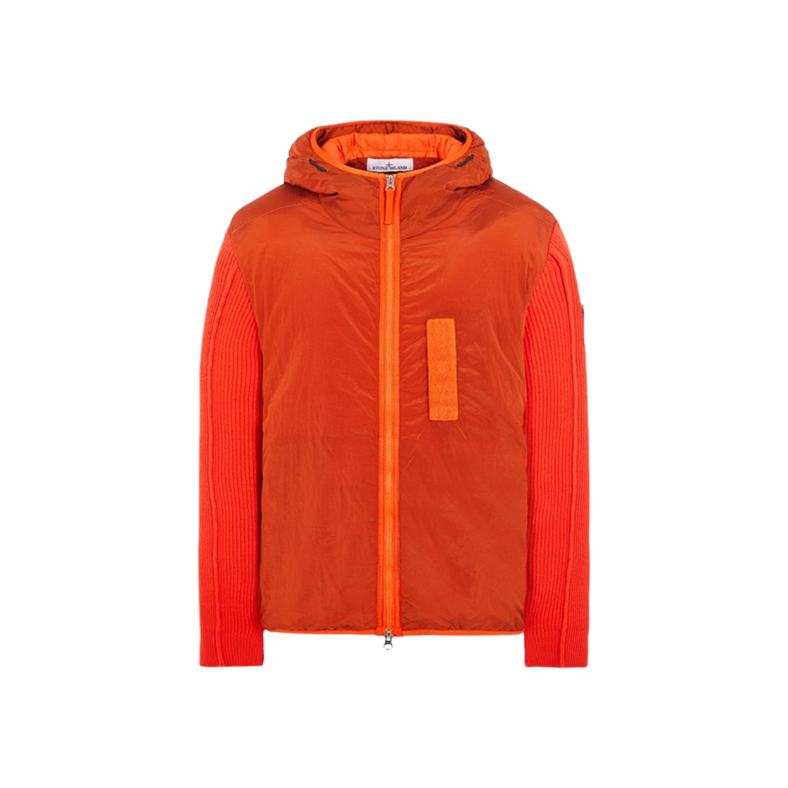 Stone Island 44134 Nylon Metal in Econyl Regenerated Nylon with Primaloft-TC And Knit Hooded Blouson Lobster Red - 23FW 상세 이미지 1