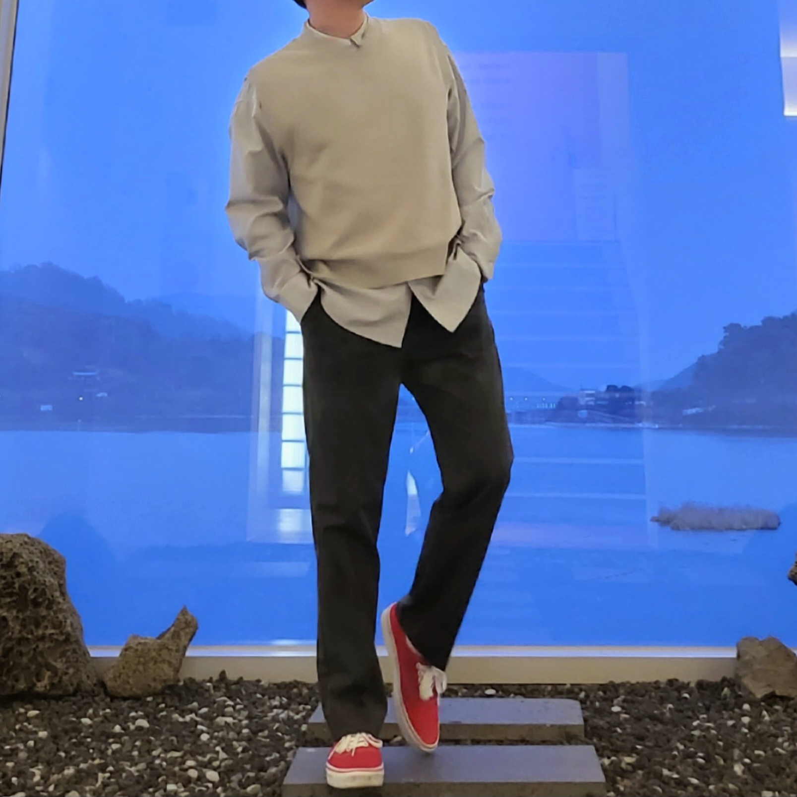 Vans Authentic Red 착용 스타일
