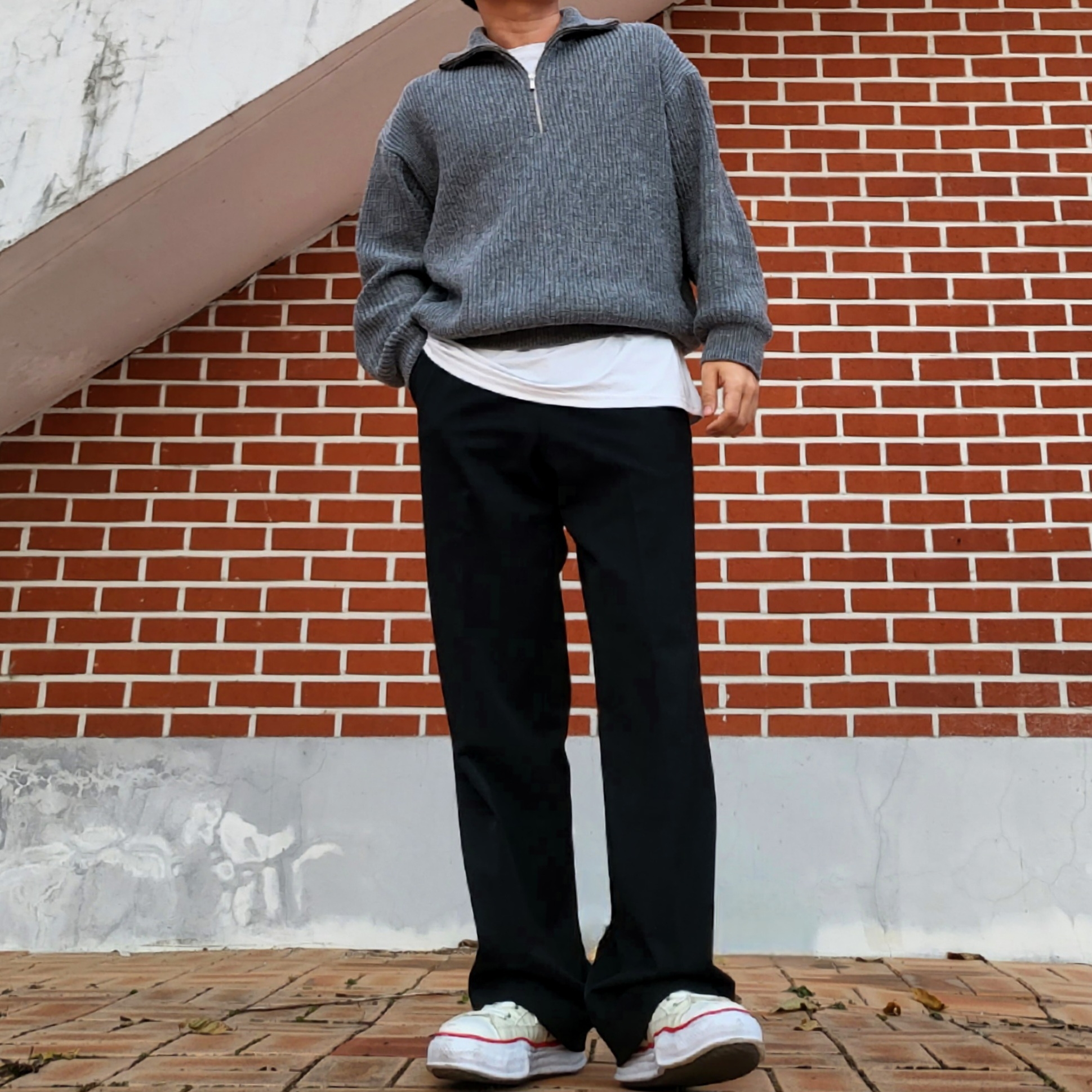 Maison Mihara Yasuhiro Peterson OG Sole Canvas Low-top Sneakers Natural 착용 스타일 - 2