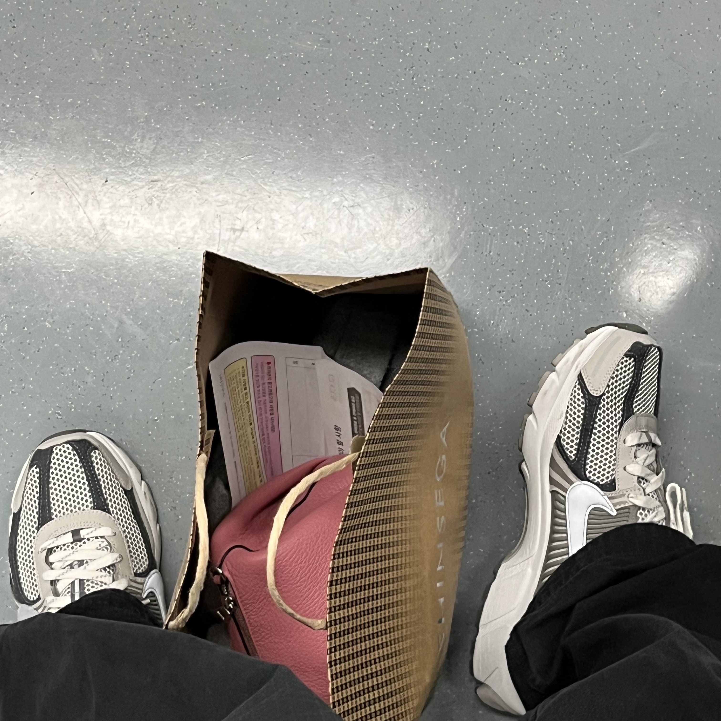 Nike Zoom Vomero 5 PRM Light Iron Ore and Flat Fewter 착용 스타일