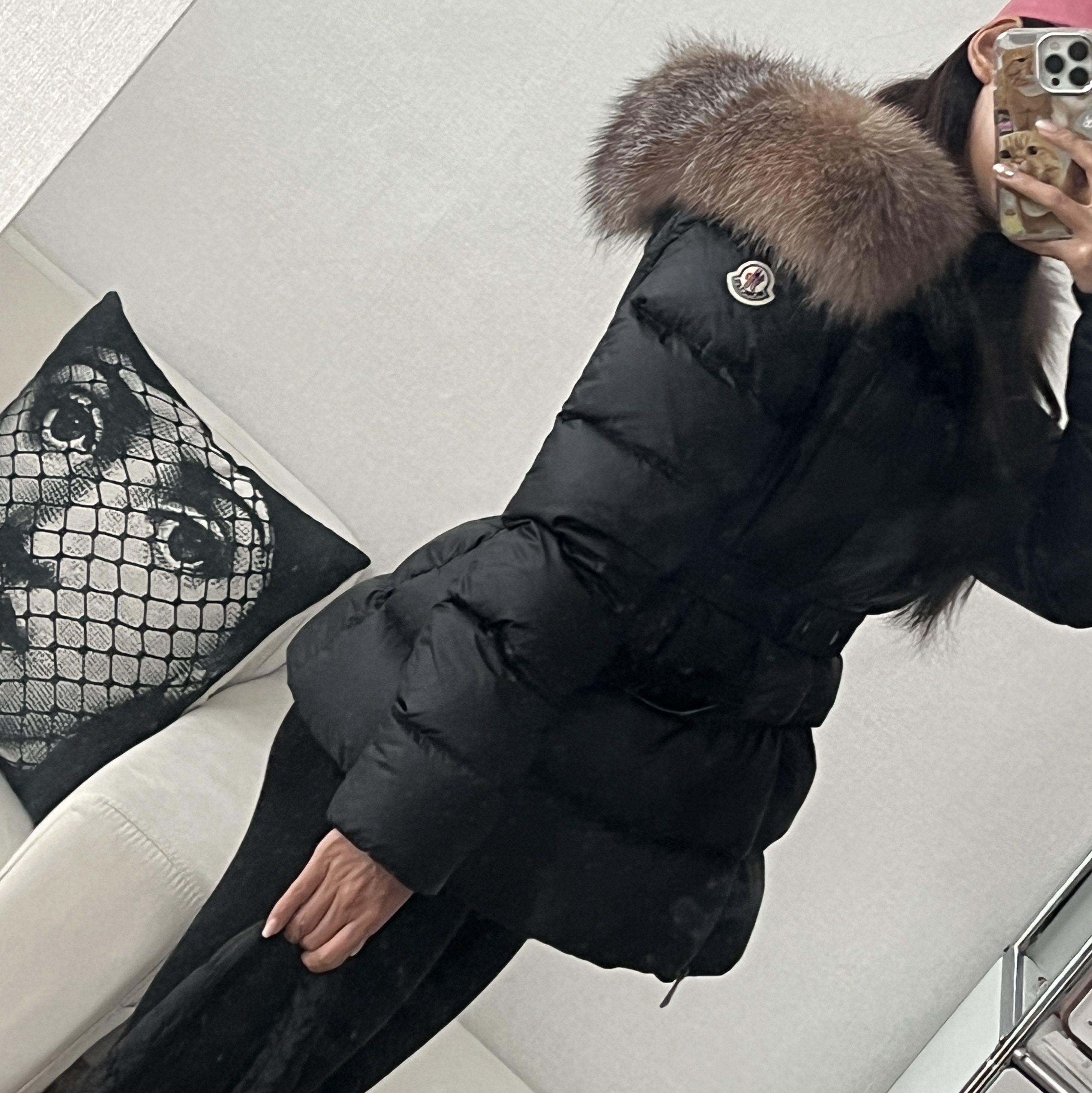 (W) Moncler Boed Short Down Jacket Black - 23FW 착용 스타일 - 2