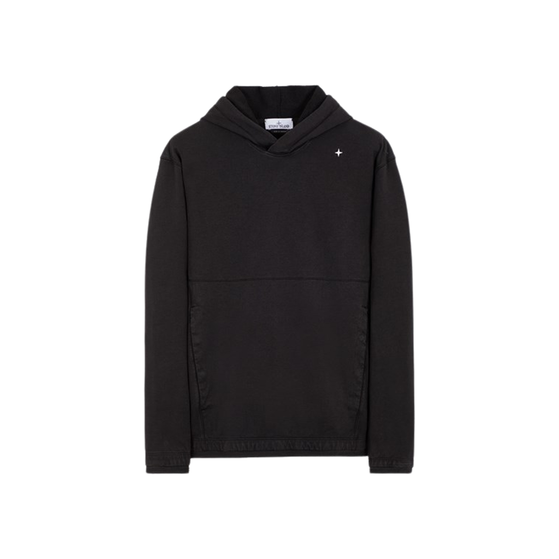 Stone Island 602G5 Stellina Super Stretch Cotton Fleece Hooded Sweatshirt Black - 23FW 상세 이미지 1