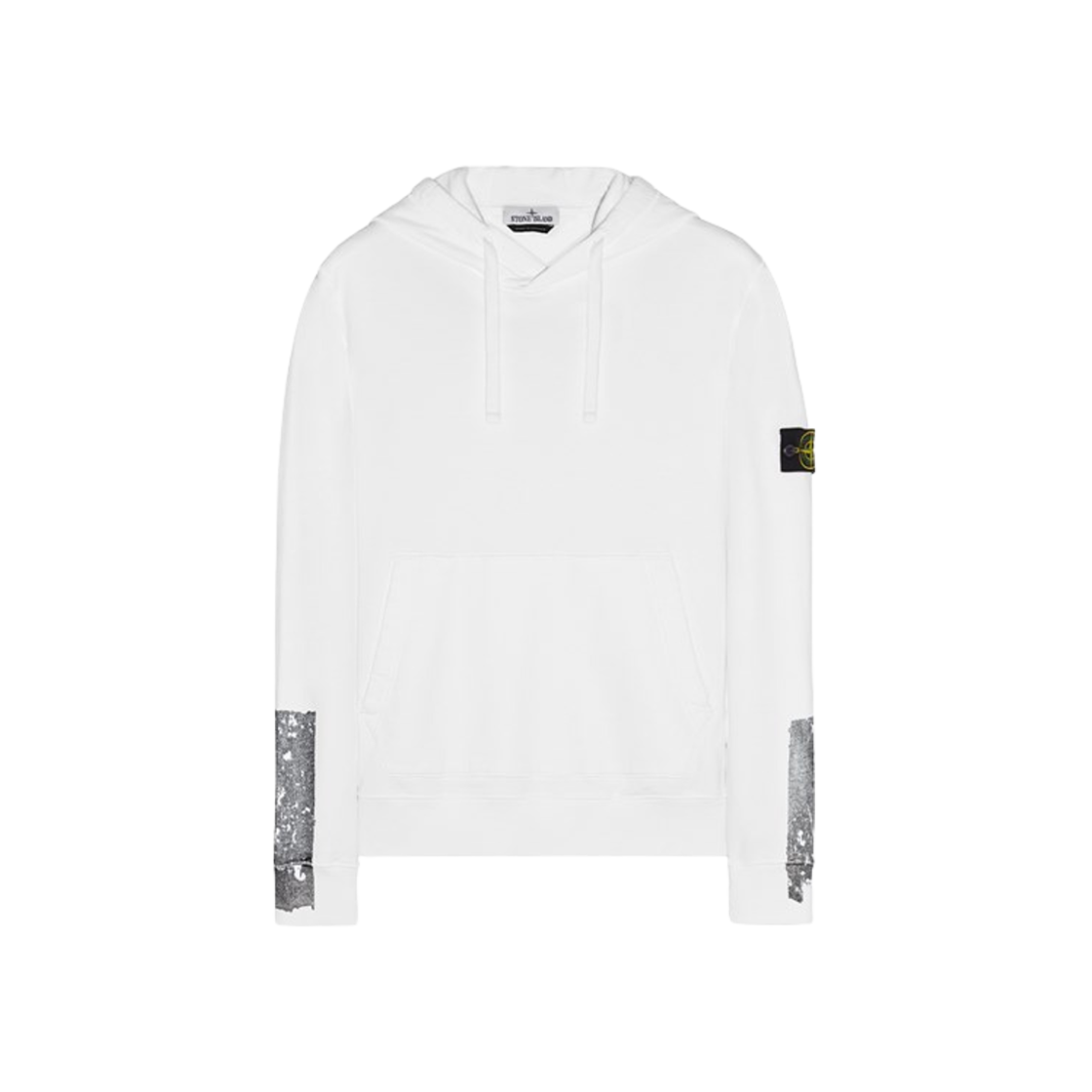 Stone Island 67461 Tape Four Print Hooded Sweatshirt White - 23FW 상세 이미지 1