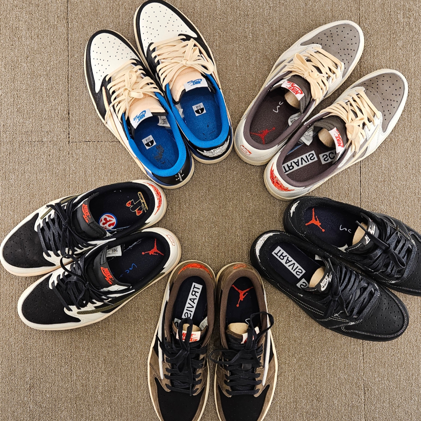 Jordan 1 x Travis Scott Retro Low OG SP Mocha, Jordan 1 x Travis Scott Retro Low OG SP Black Phantom 착용 스타일