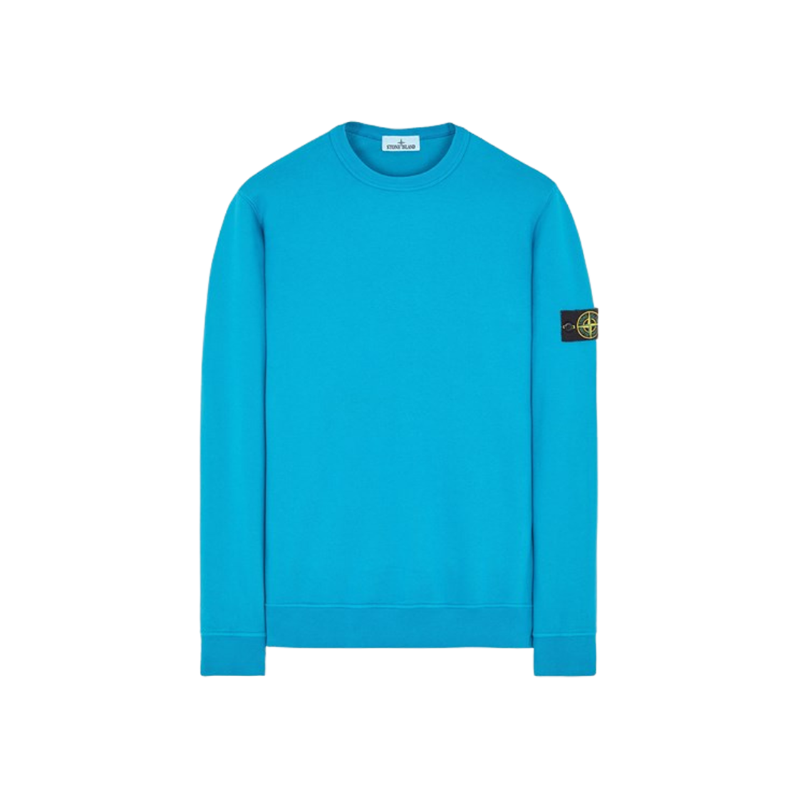 Stone Island 62420 Brushed Cotton Fleece Garment Dyed Crewneck Sweatshirt Turquoise - 23FW 상세 이미지 1