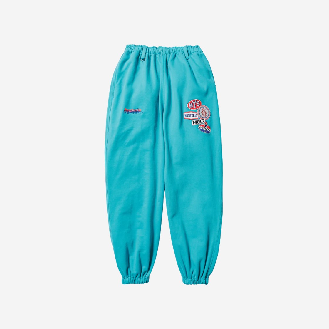 Hysteric Glamour x Genzai Collage Wide Sweat Pants Turquoise 상세 이미지 1