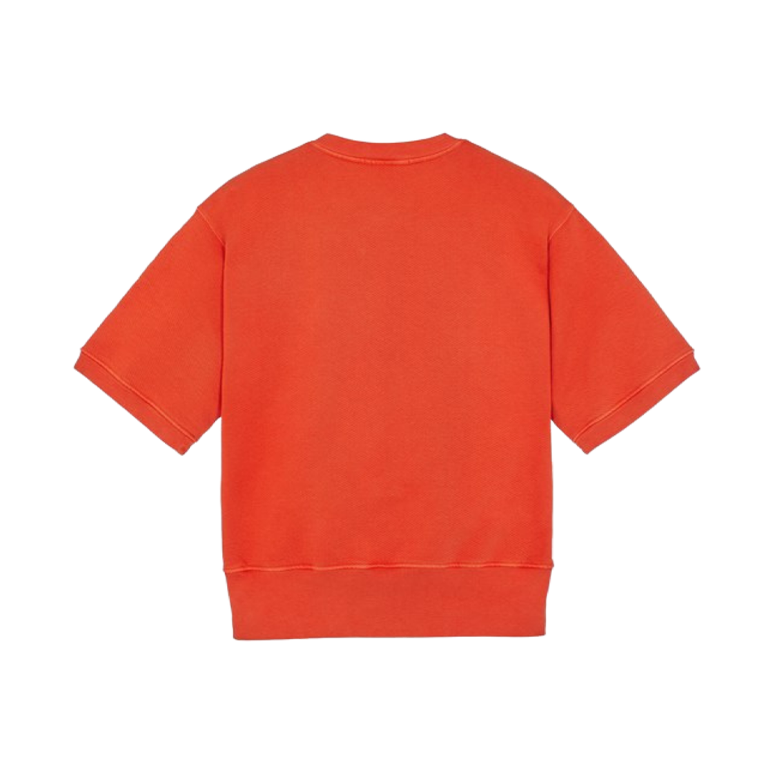 Stone Island 66155 Heavy Textured Fleece Garment Dyed Old Treatment Short Sleeve Crewneck Sweatshirt Lobster Red - 23FW 상세 이미지 2