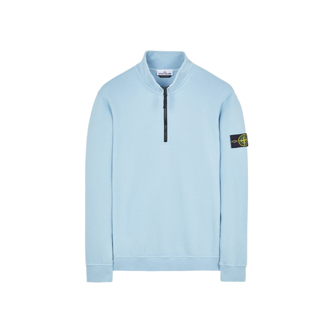 Stone Island 62720 Brushed Cotton Fleece Garment Dyed Half Zip Up Sweatshirt Sky Blue - 23FW 상세 이미지 1