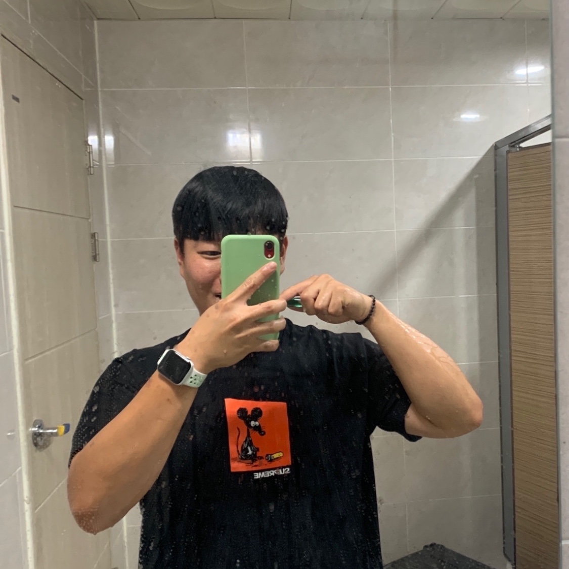 Supreme Mouse T-Shirt Black - 21SS 착용 스타일