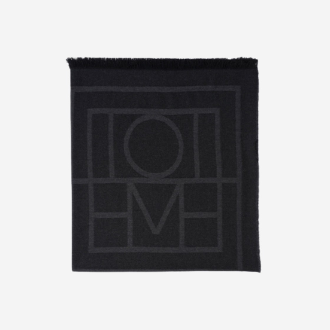 Toteme Monogram Wool Cashmere Scarf Dark Grey Monogram 상세 이미지 1